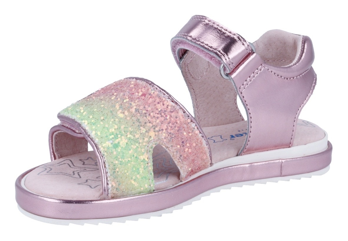 Richter Sandale »Romea WMS: mittel«, Glitzersandale mit Glitter und Metallic, Größenschablone zum Download