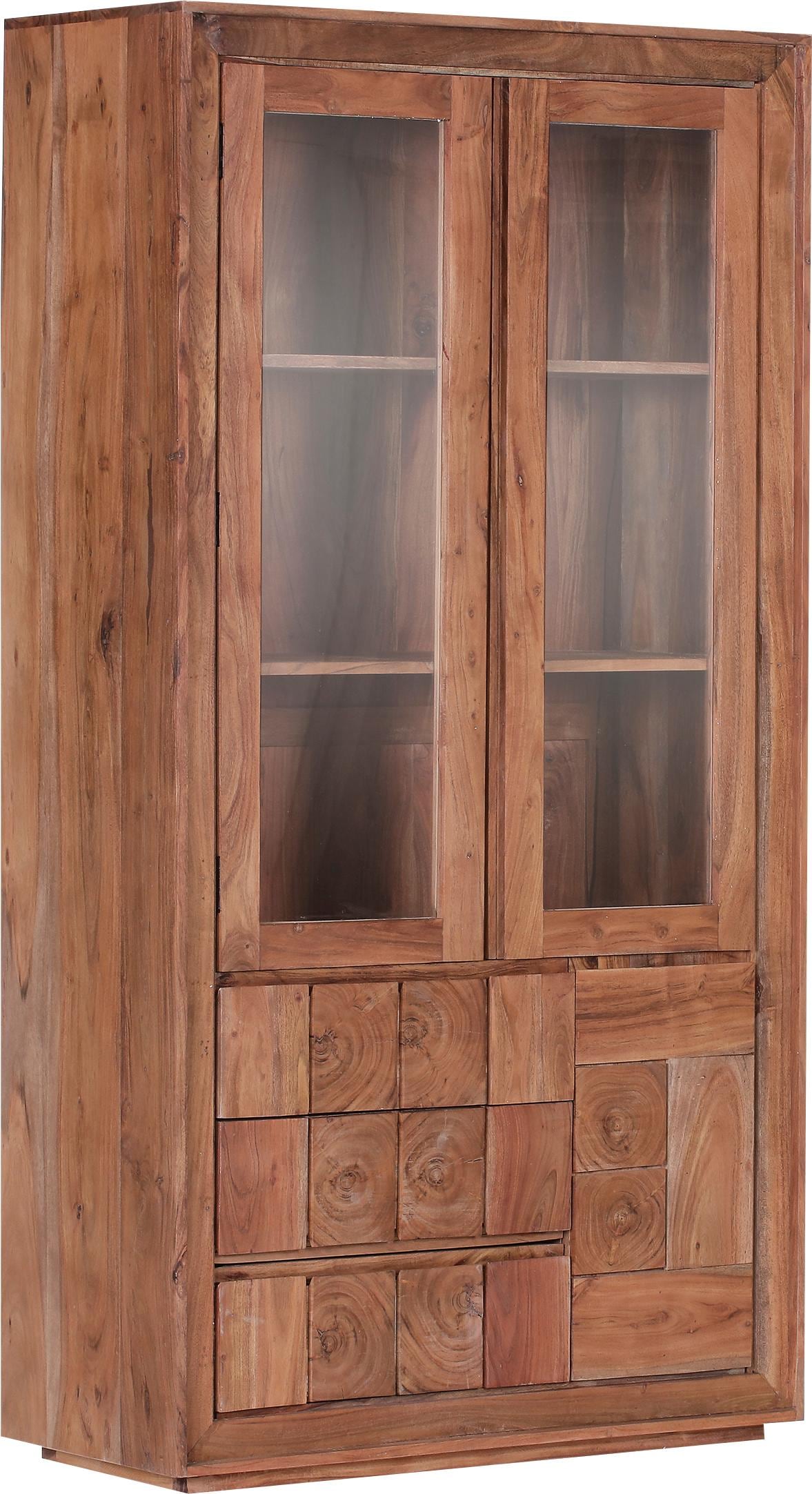 Gutmann Factory Vitrine »Timber«, aus massivem Akazienholz mit vier Türen,  Höhe 190 cm auf Rechnung kaufen