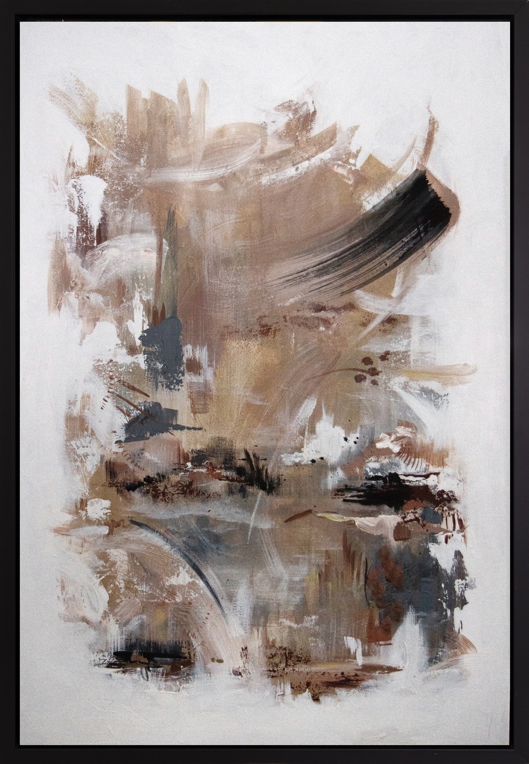 queence Leinwandbild »Abstrakt Braund und Grau«, Abstrakt-Abstrakte-Kunst-M günstig online kaufen