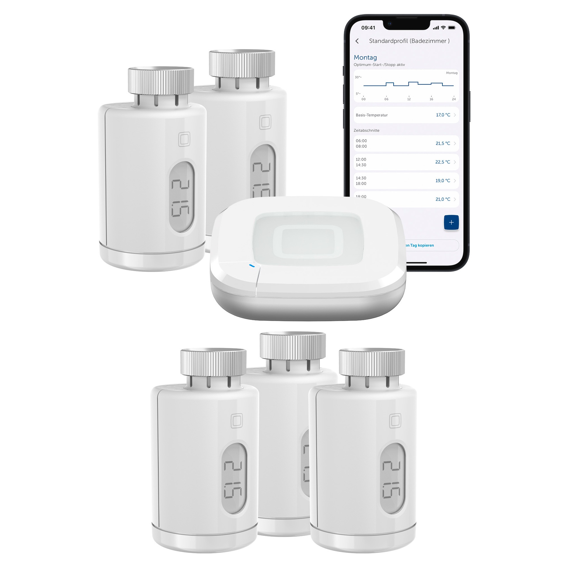 Homematic IP Heizkörperthermostat »Starter Set Heizen pure für 5 Heizkörper günstig online kaufen