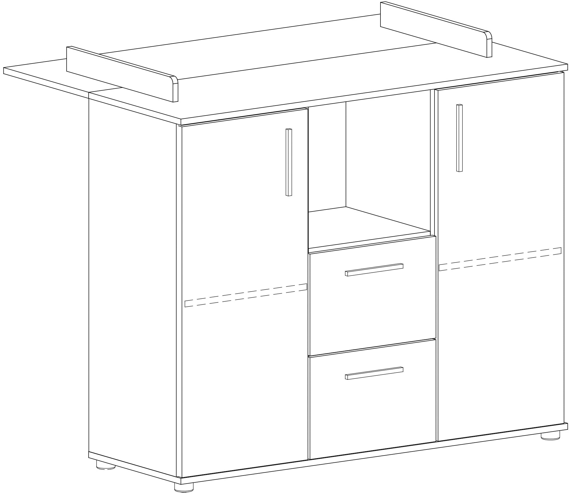 arthur berndt Babyzimmer-Komplettset »Bente«, (Set, 3 tlg., Kinderbett, Schrank, Wickelkommode), Made in Germany; mit Kinderbett, Schrank und Wickelkommode