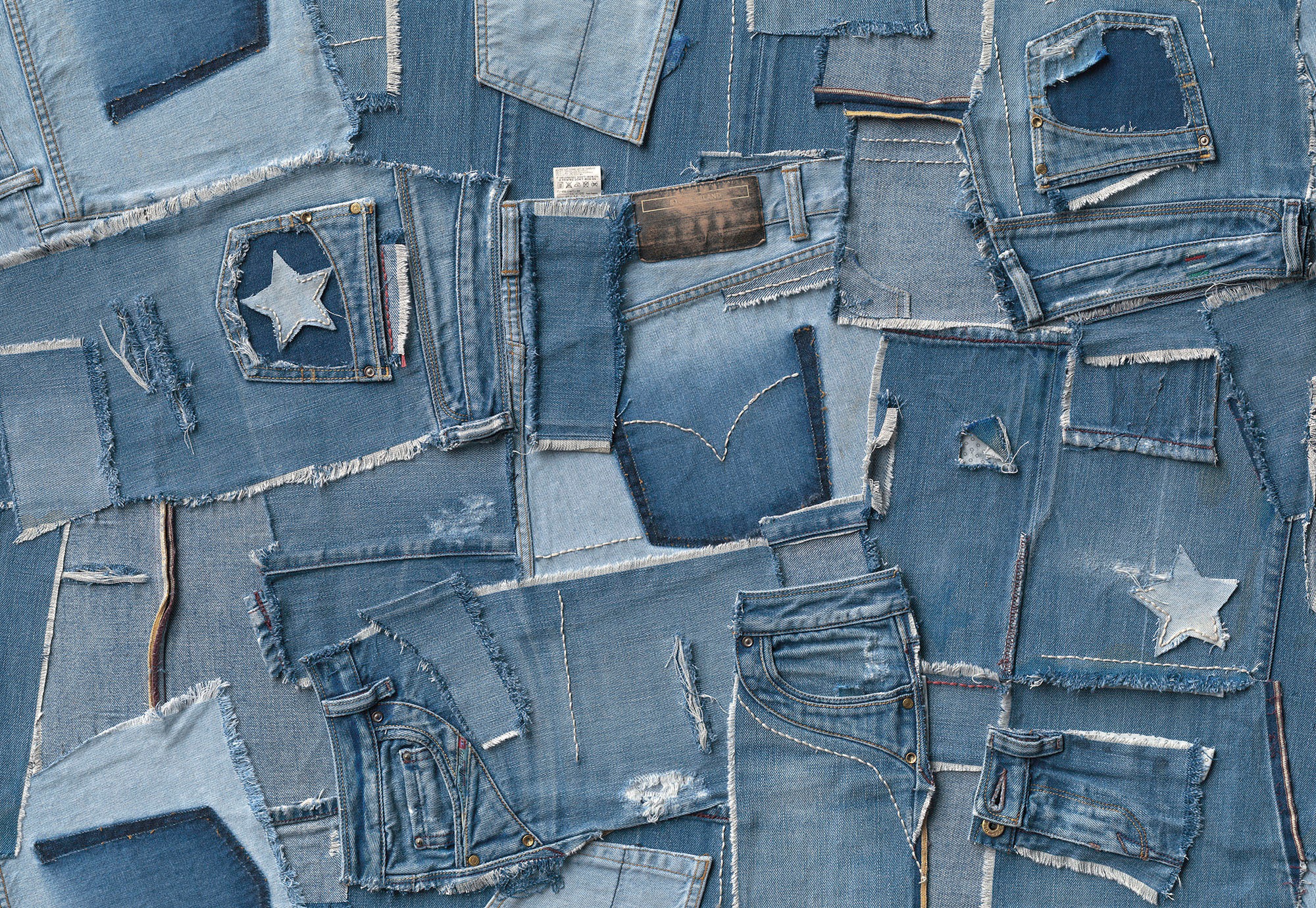 Komar Fototapete »Jeans - Größe 368 x 254 cm« bedruckt glatt Wohnzimmer, Sc günstig online kaufen