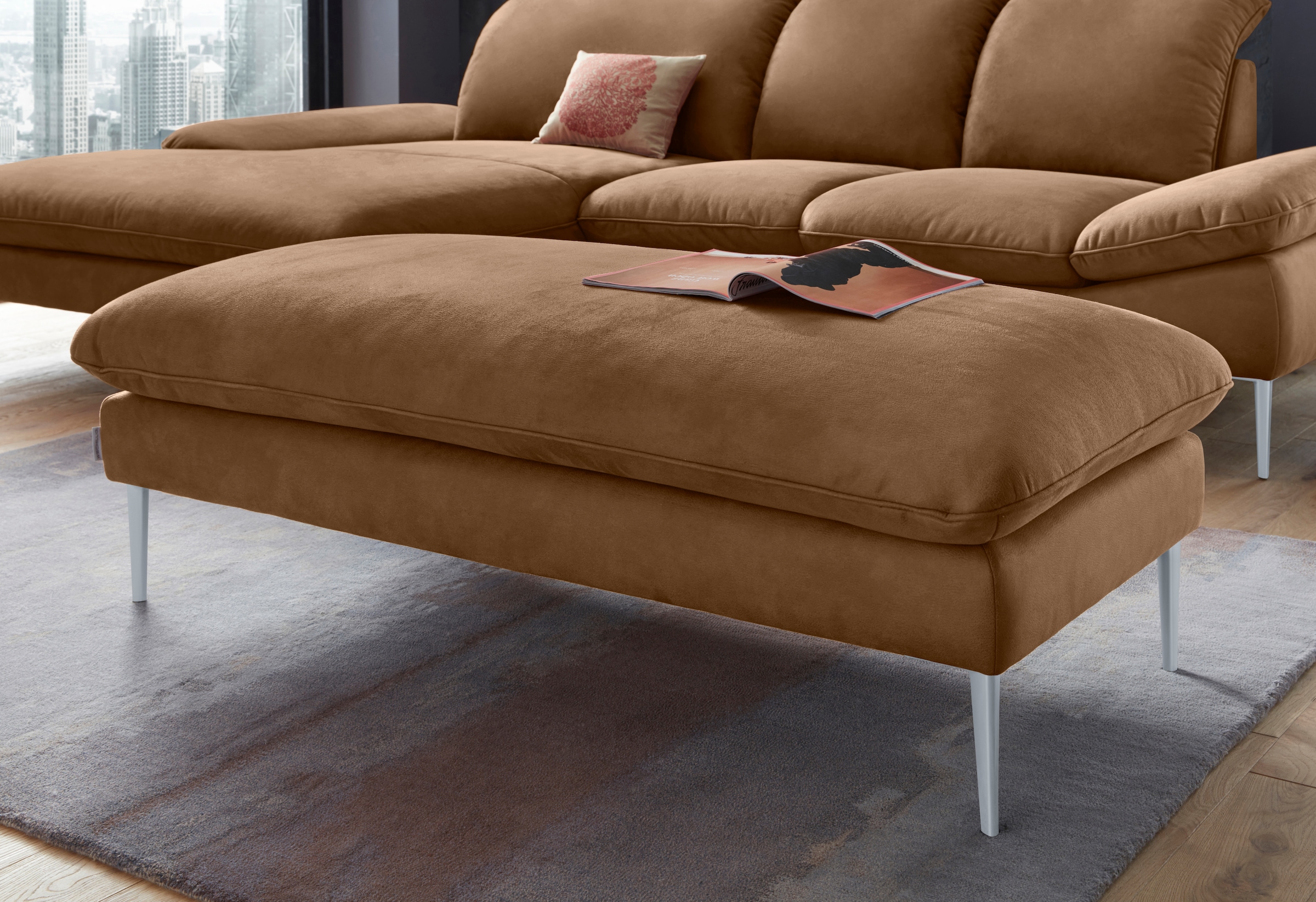 W.SCHILLIG Hocker "enjoy&MORE", Füße silber matt, Breite 151 cm günstig online kaufen