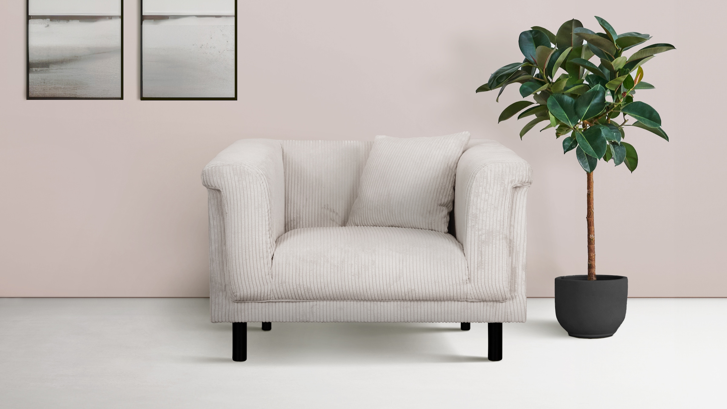 INOSIGN Sessel »AGNIA B/T/H: 100/85/71 cm«, incl. Zierkissen, auch in Cord günstig online kaufen