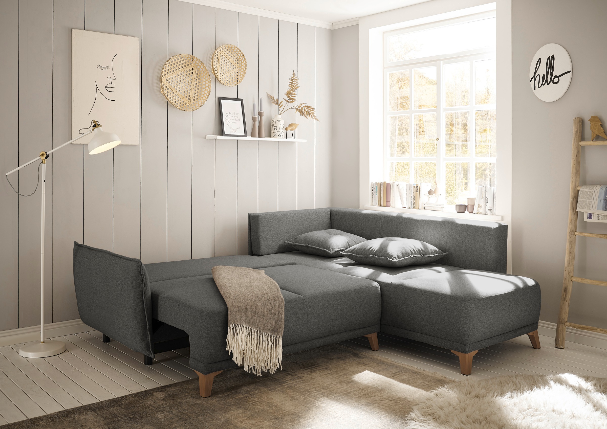 ED EXCITING DESIGN Ecksofa »Pamplona L-Form«, mit Bettfunktion, Bettkasten günstig online kaufen