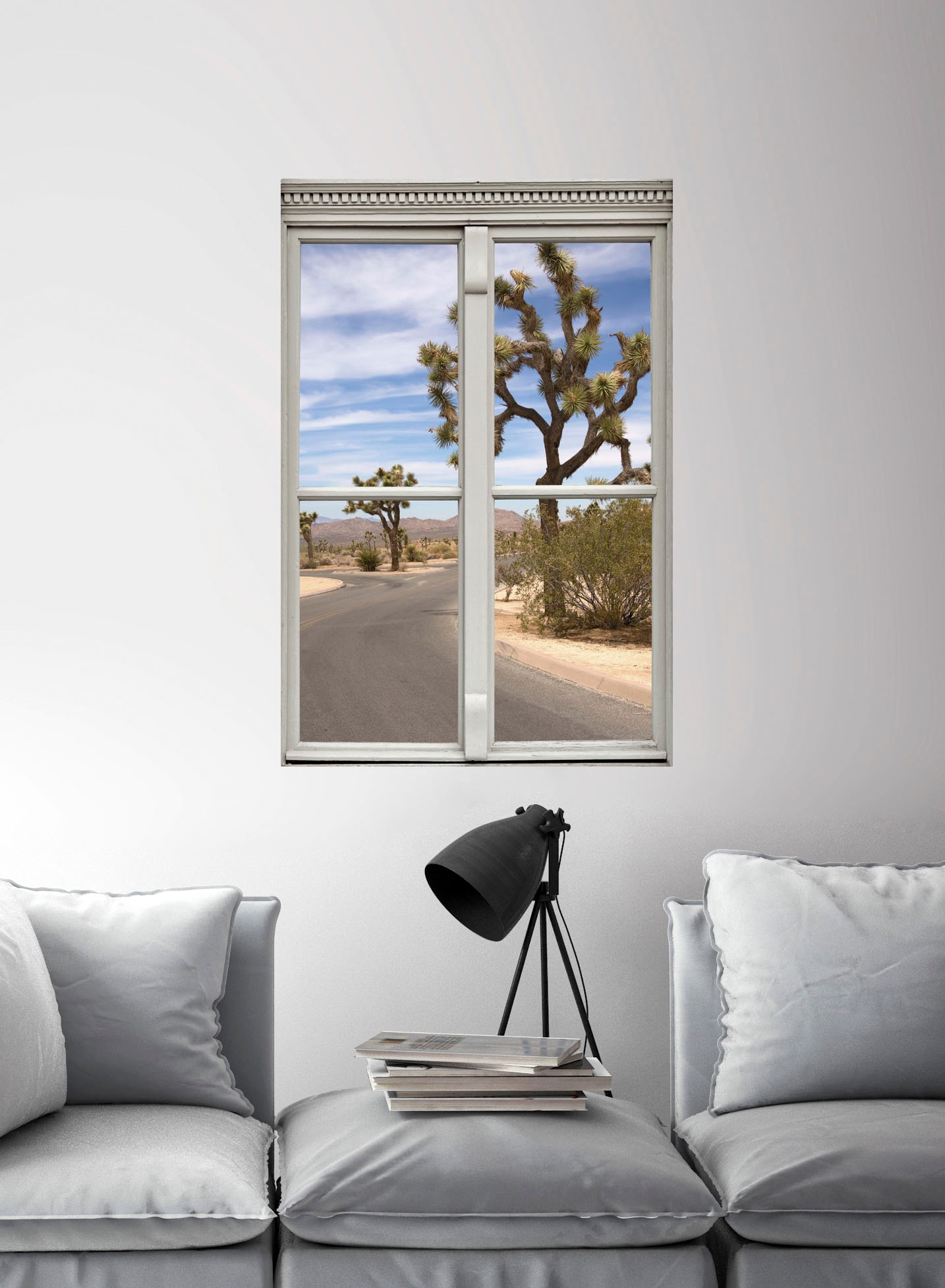 queence Wandsticker »Landstraße«, Wandsticker, Wandbild, selbstklebend, 3D, Fenster