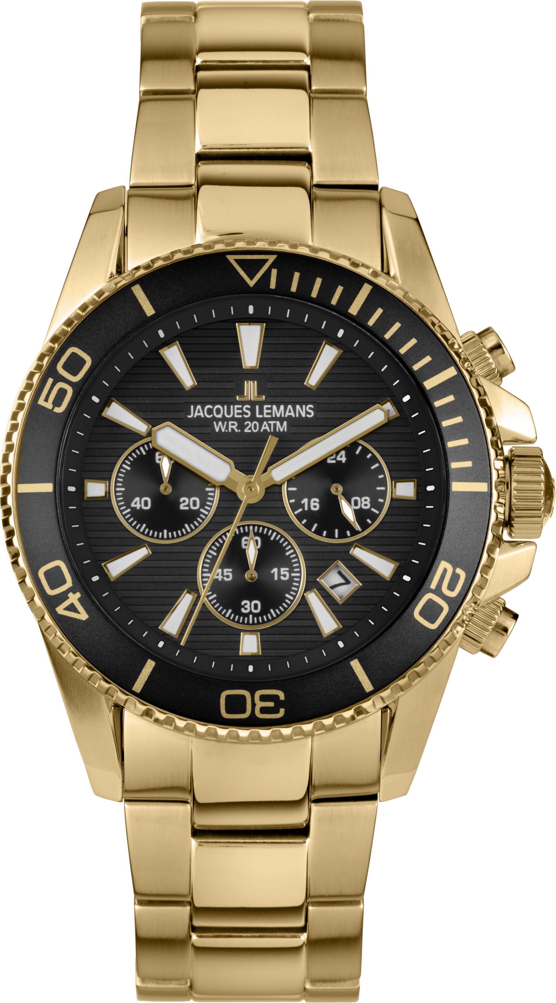 Jacques Lemans Chronograph »Liverpool Diver« Quarzuhr, Armbanduhr, Herrenuhr, Edelstahlarmband, analog, Tag