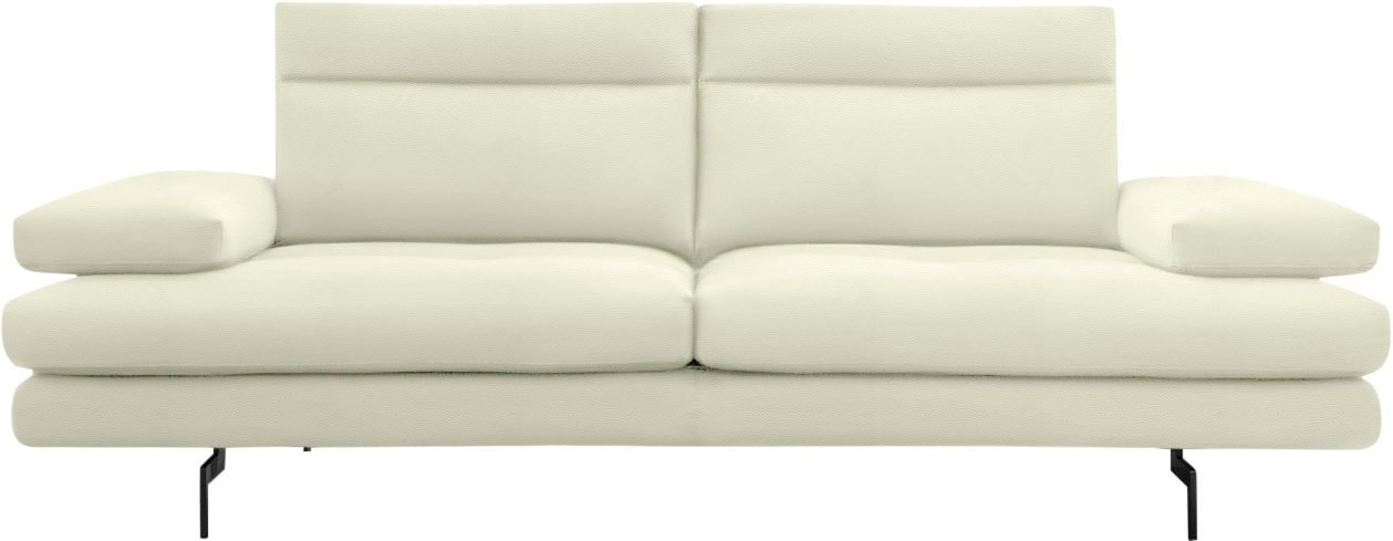 CALIA ITALIA 3-Sitzer »Toby Wing, Designsofa, hochwertige Verarbeitungsdetails, bequem«, inkl. Sitztiefenverstellung und Armteilfunktion, Füße in Schwarz matt