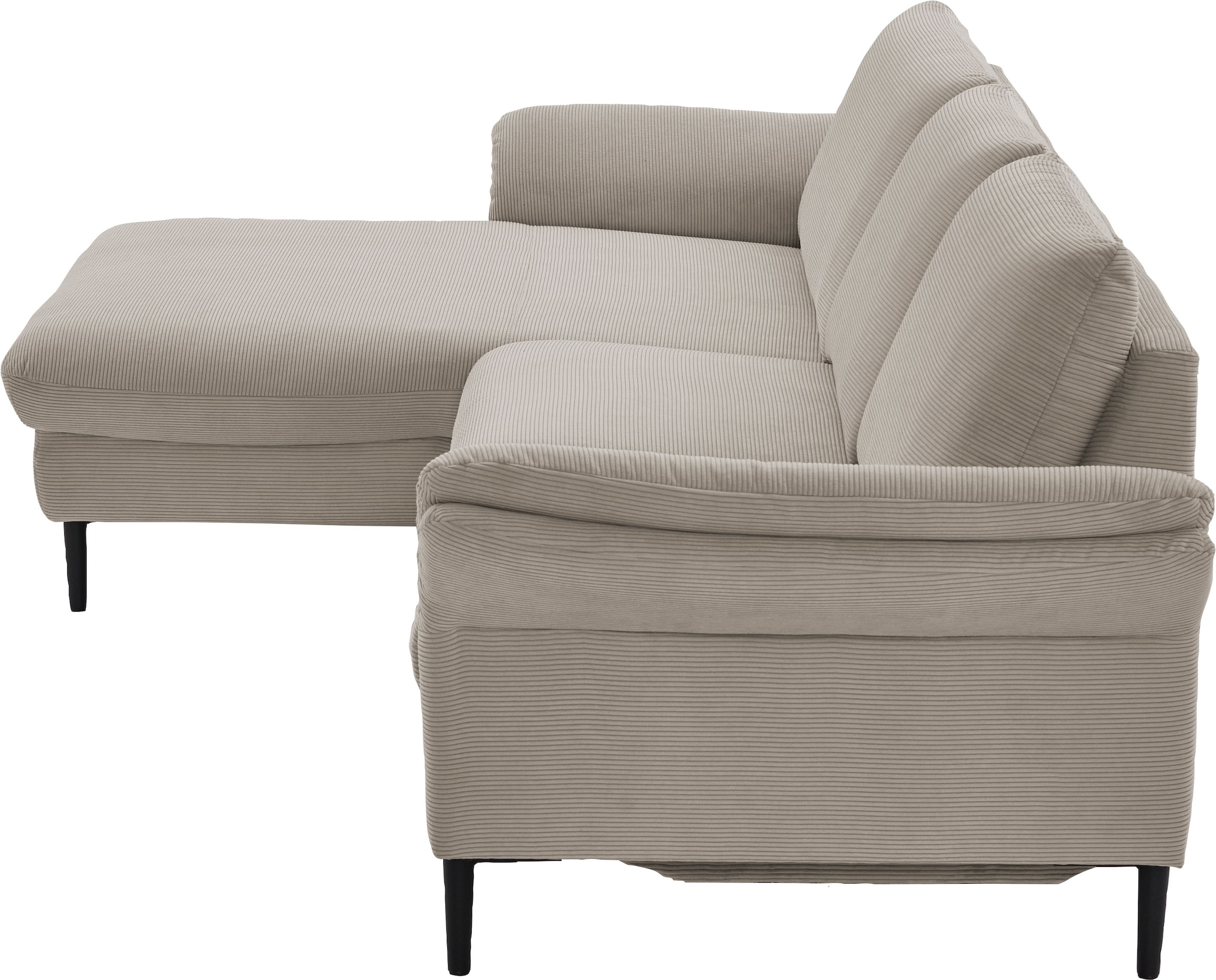 Places of Style Ecksofa »Sarsina: mit Tonnentaschen-Federkern, perfekt zum Entspannen L-Form«, inklusive 1 motorischen Relaxfunktion mit Herz-Waage-Beschlag
