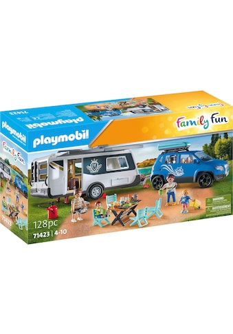 Konstruktions-Spielset »Wohnwagen mit Auto (71423), Family & Fun«, (128 St.)