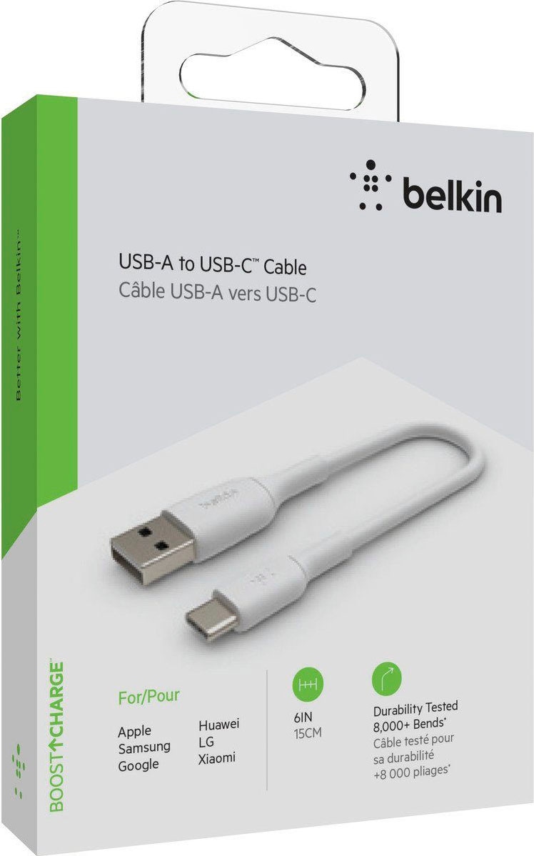 Smartphone-Kabel »USB-C/USB-A Kabel PVC, 15cm«, USB Typ A-USB-C, 15 cm