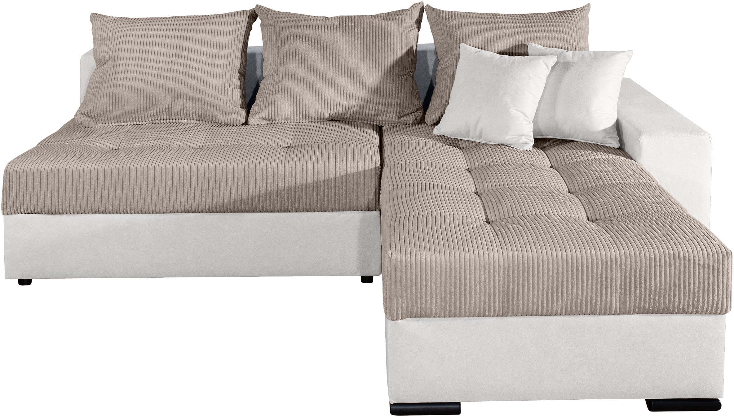 COLLECTION AB Ecksofa »Josy L-Form, B: 214 cm in Cord, Cord-Mix« mit Bettfu günstig online kaufen