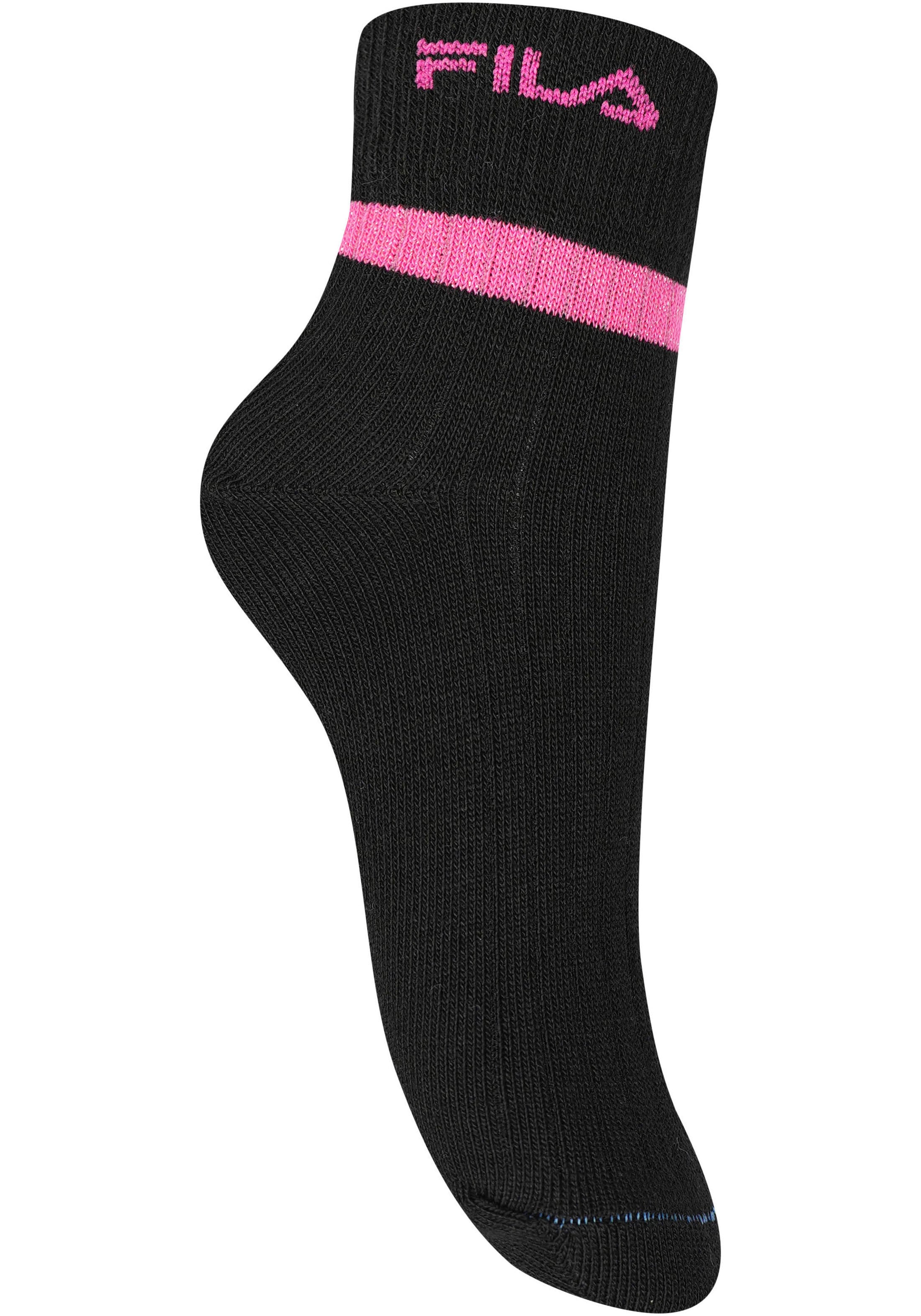 Fila Kurzsocken »JUNIOR GIRL QUARTER SOCKS«, (6 Paar), schlichtes Design mit dezentem Logo, feine Rippenstruktur