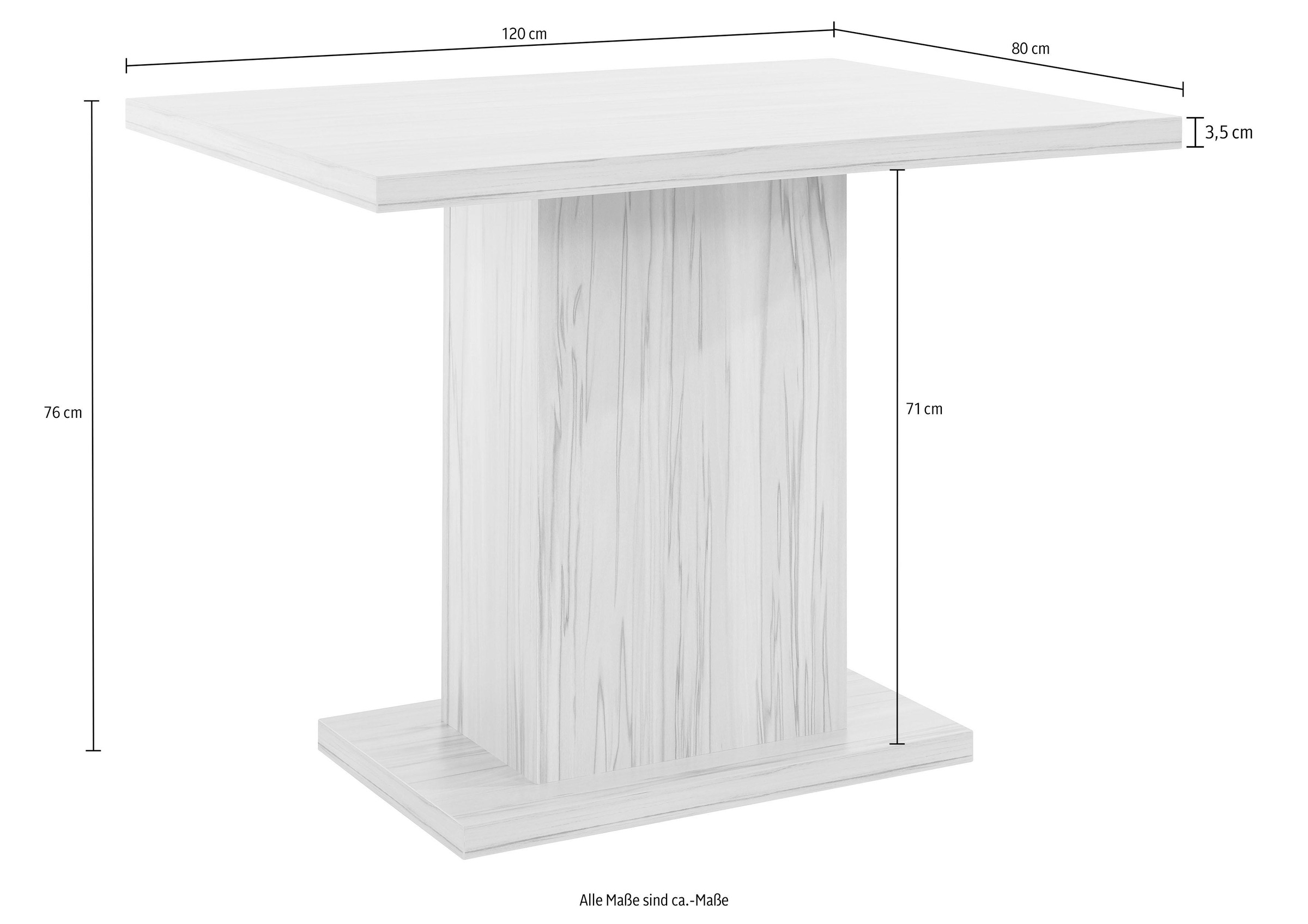 INOSIGN Säulen-Esstisch »Marion«, Breite 120 cm