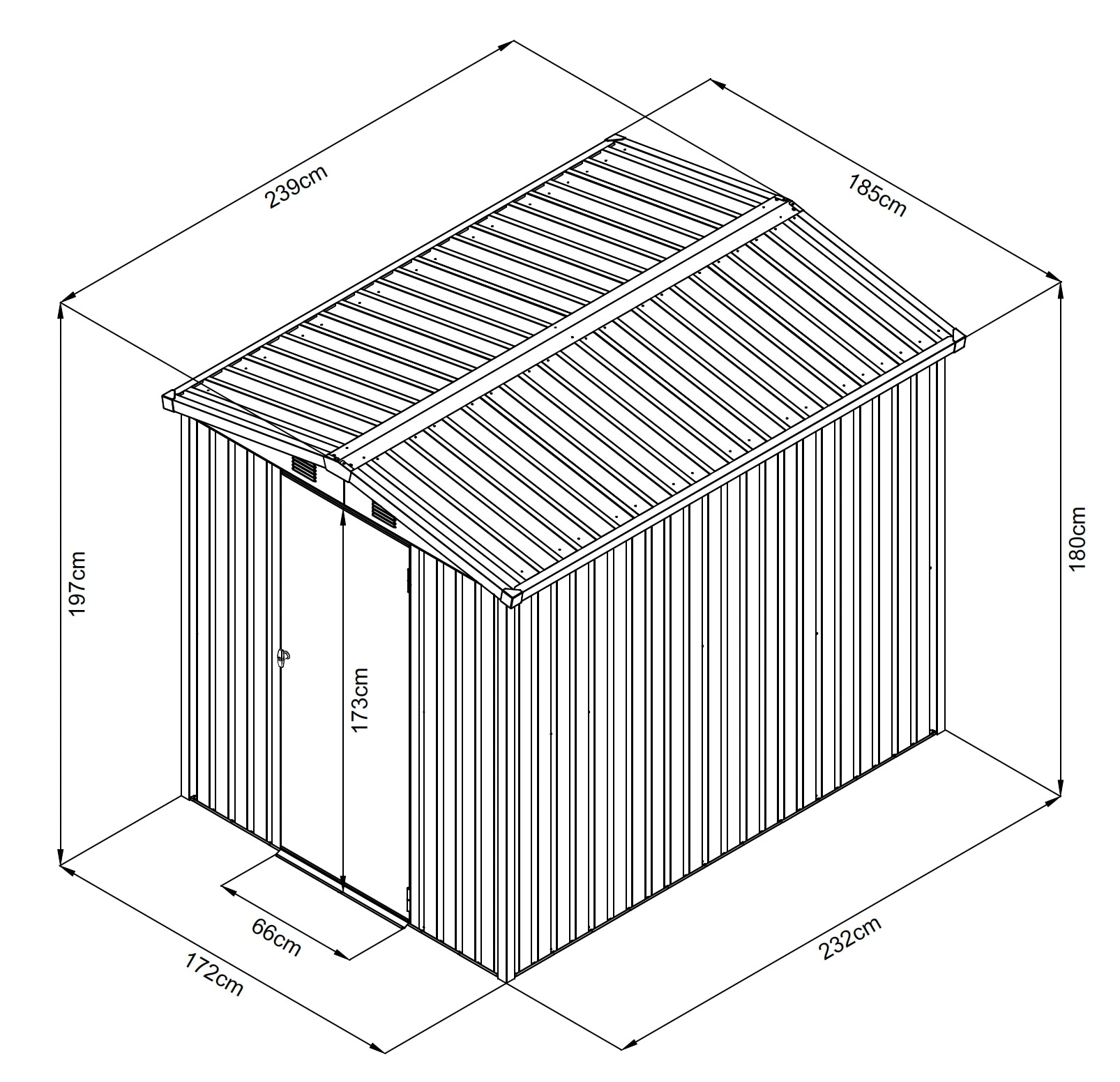 GARDEN 'N' MORE Gerätehaus »Pultdachhaus Basic plus« einfacher Aufbau, Langlebig, abschließbar, inkl. Regenrinne