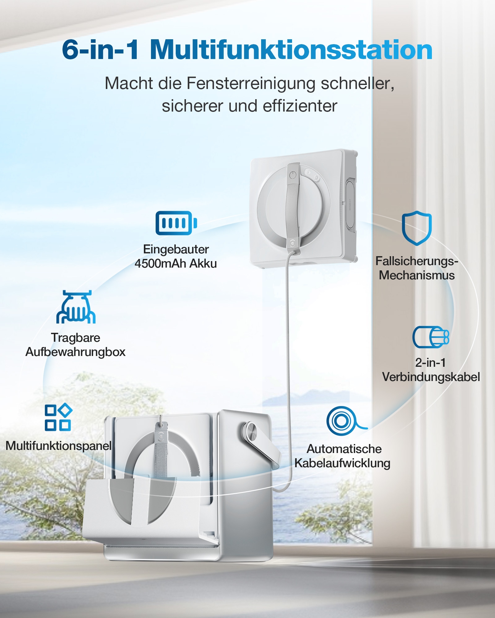 ECOVACS Fensterputzroboter »WINBOT W2 OMNI«, mit tragbarer Basisstation