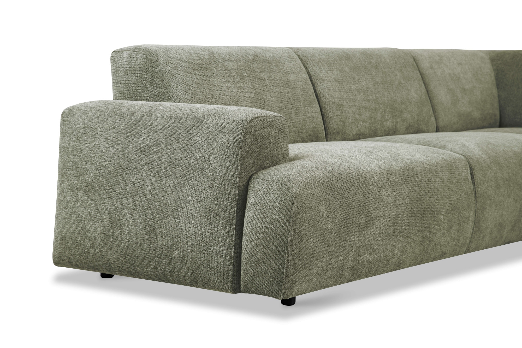 andas Ecksofa »Linkka, Breite 282 cm«, L-Form, in einem weichen Chenille-Stoff, mit Wellenunterfederung