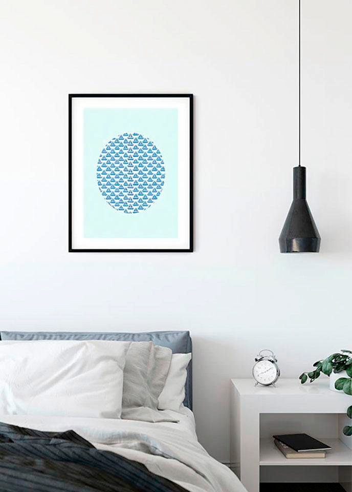 Komar Bild "Shelly Patterns Aqua", Formen-Kunst, (1 St.), Wandbild zur Deko günstig online kaufen