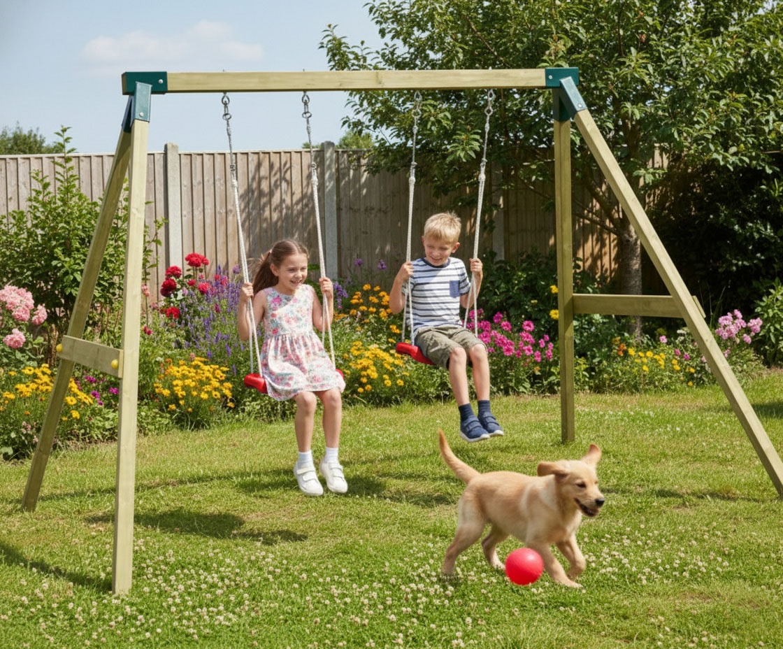 FUNGOO Doppelschaukel »FLY Light« mit Sitzen und Bodenankern