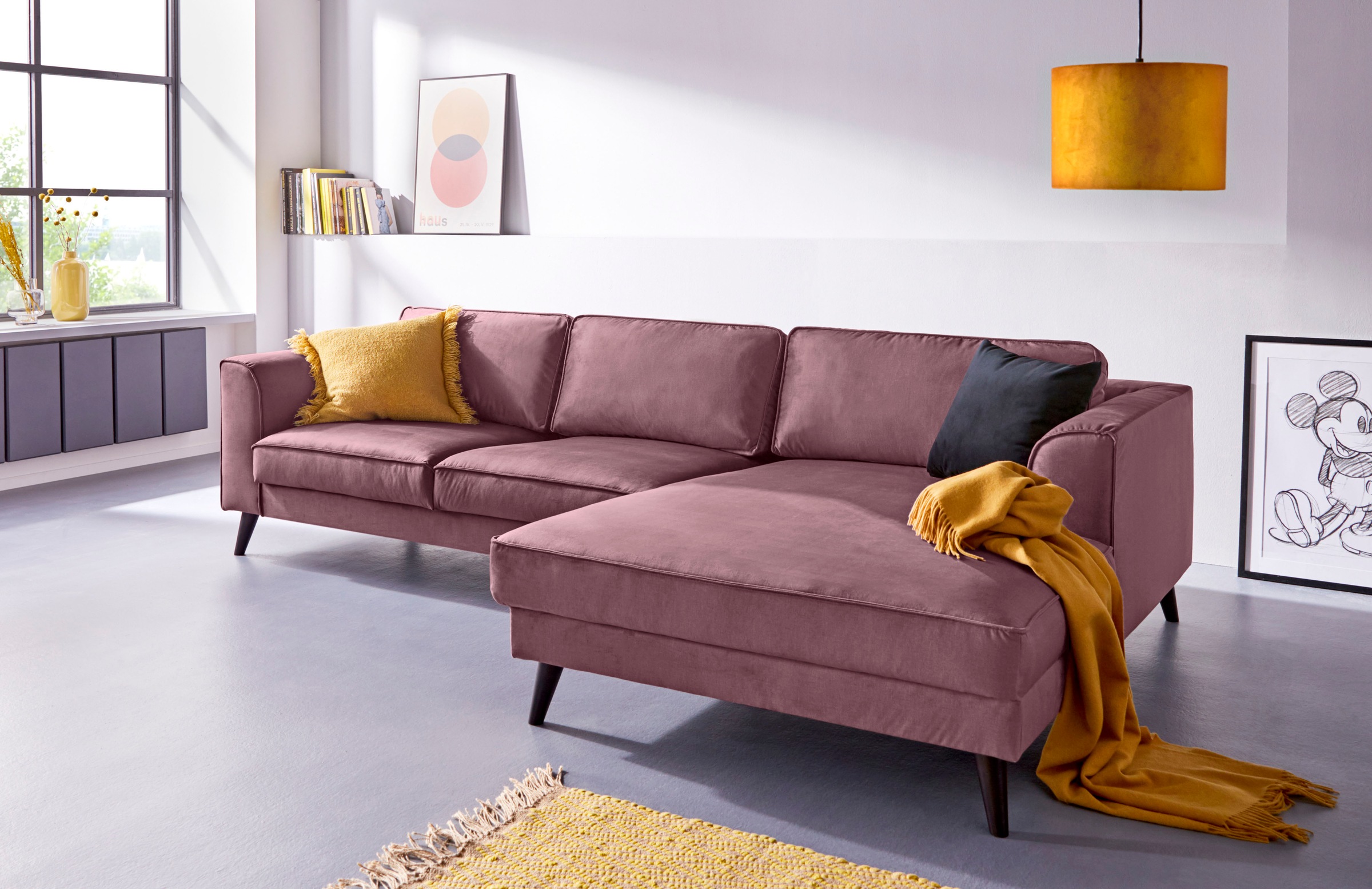 INOSIGN Ecksofa »Lumber Jack, elegant und bequem, Breite 280, hoher Fuß, L-Form«, in moderner Optik