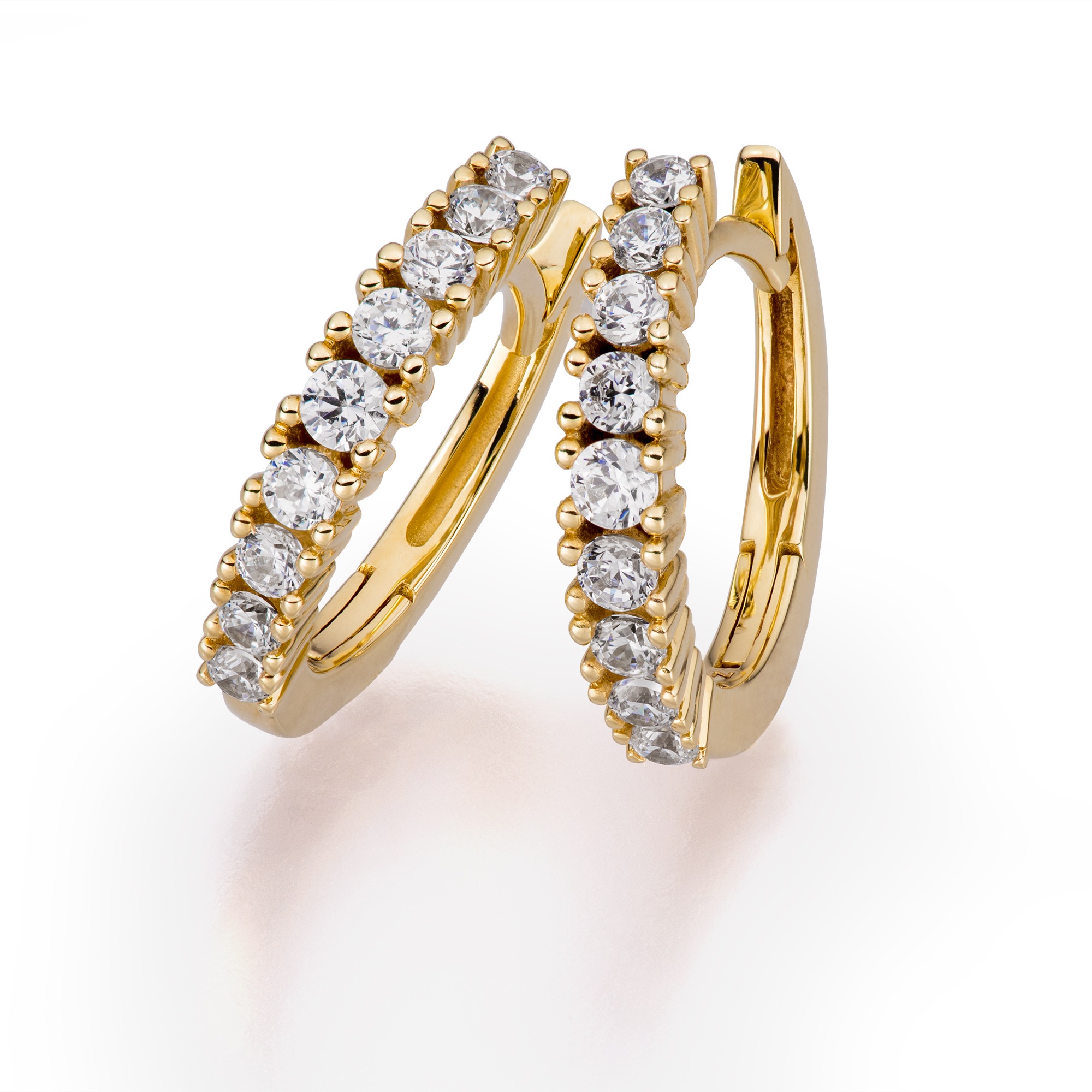 Orolino Paar Creolen »Gold 333 mit 18 weißen Zirkonia-Steinen«