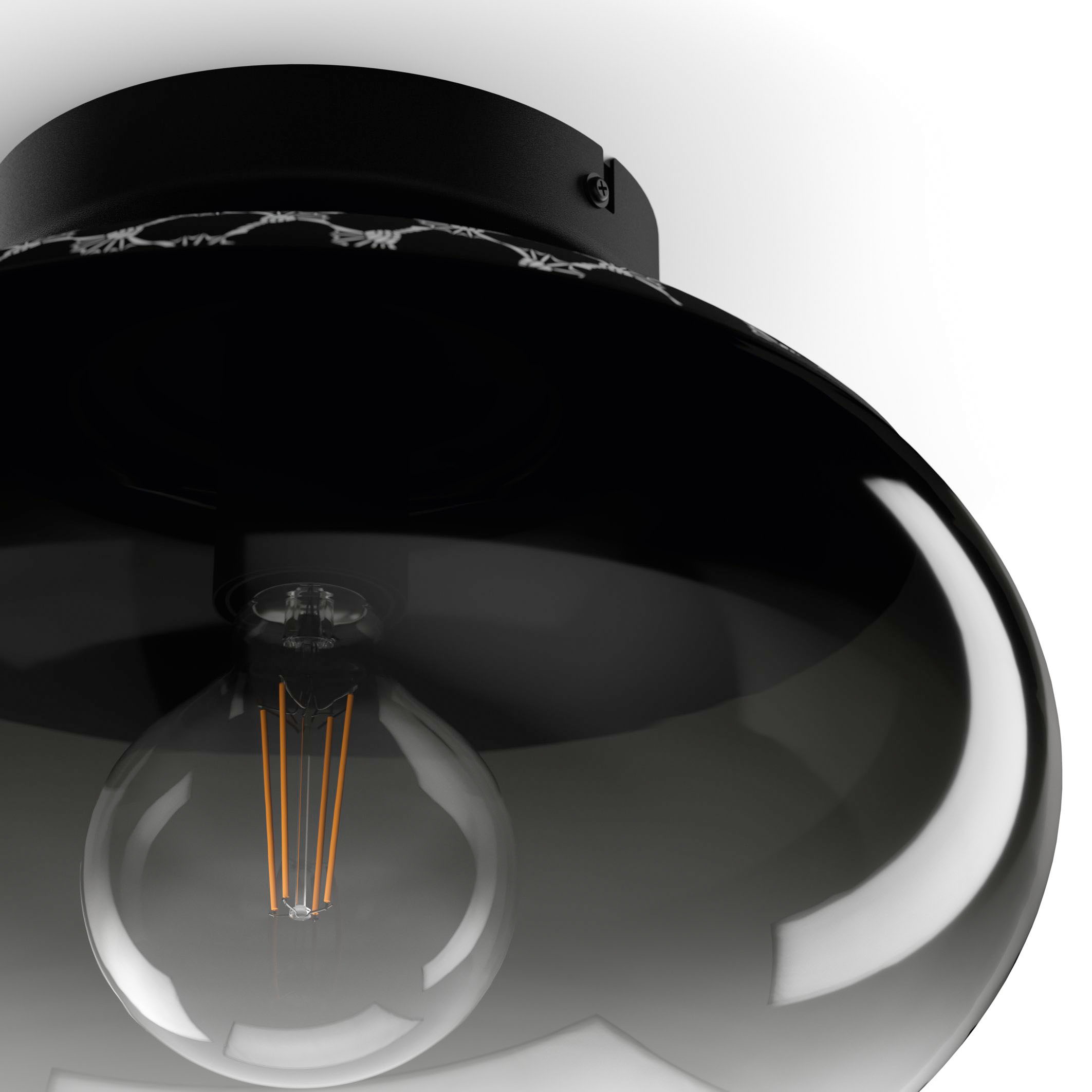 JOOP! Deckenleuchte »CURVES LIGHTS«, Leuchtmittel E27 | ohne Leuchtmittel, mit Extra-White-Glaskugel mit feinem Farbverlauf zu Rauchglas-Optik