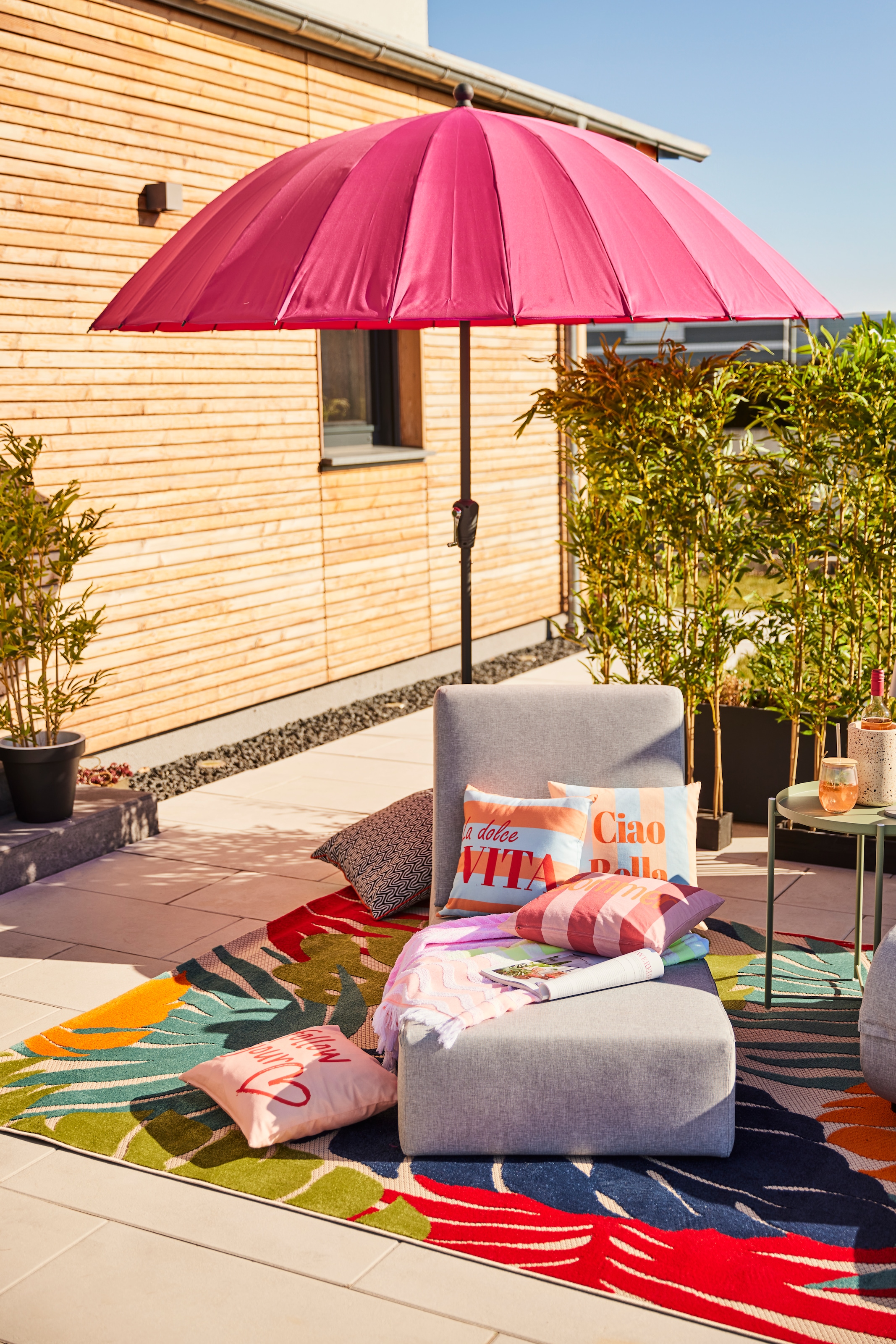 Garden Pleasure Sonnenschirm, mit 24 Streben, pink