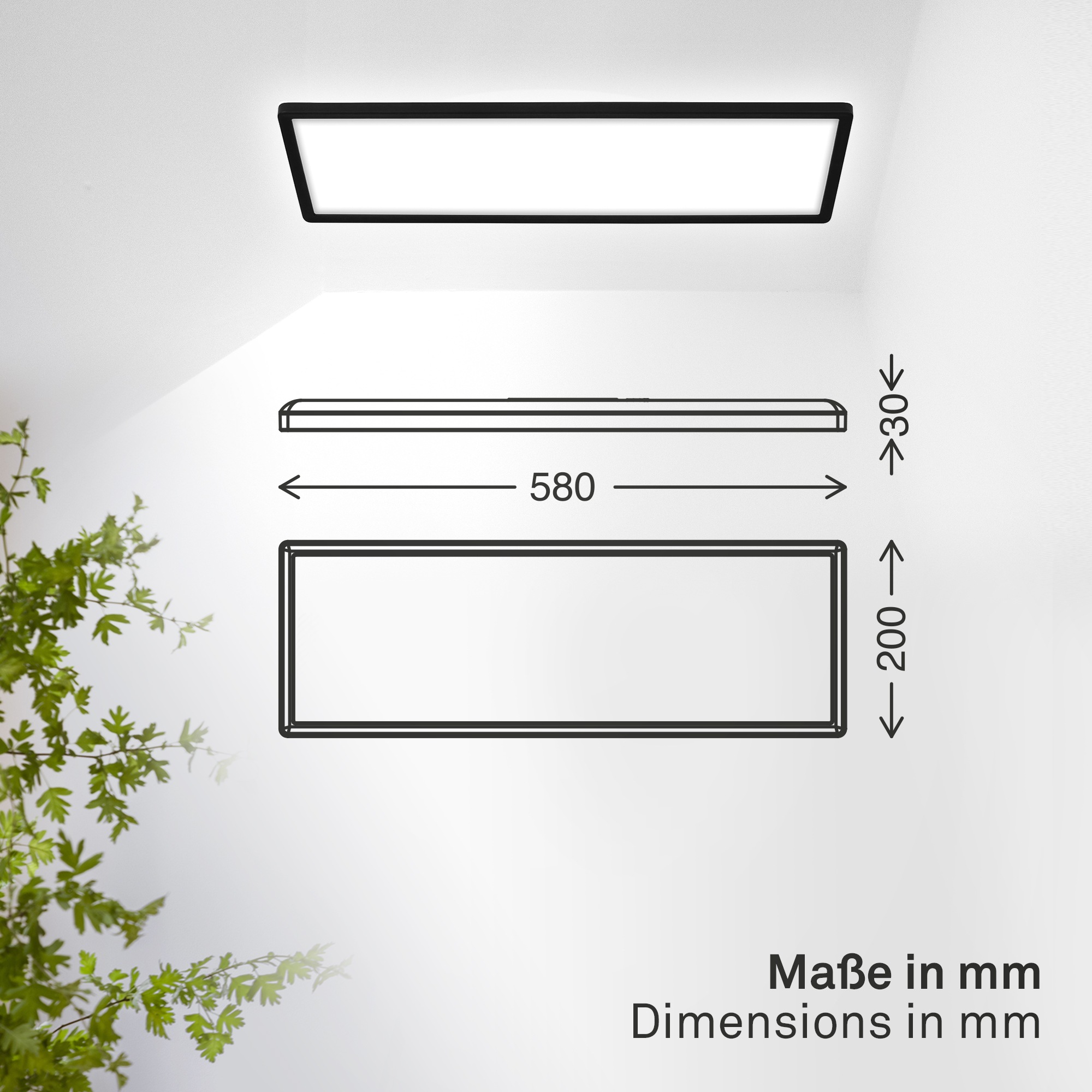 B.K.Licht LED Panel »SHALLOW« LED-Board 1 Stk. Neutralweiß 58x20x3 cm, Badlampe, Badezimmer, Küche, Wohnzimmer