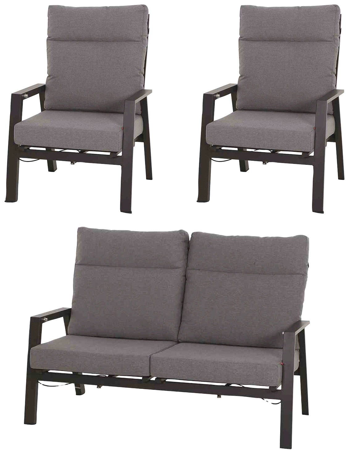 Siena Garden Gartenlounge-Set »Valencia« 1x Bank, 2x Sessel, 3 Stk. tlg. Al günstig online kaufen