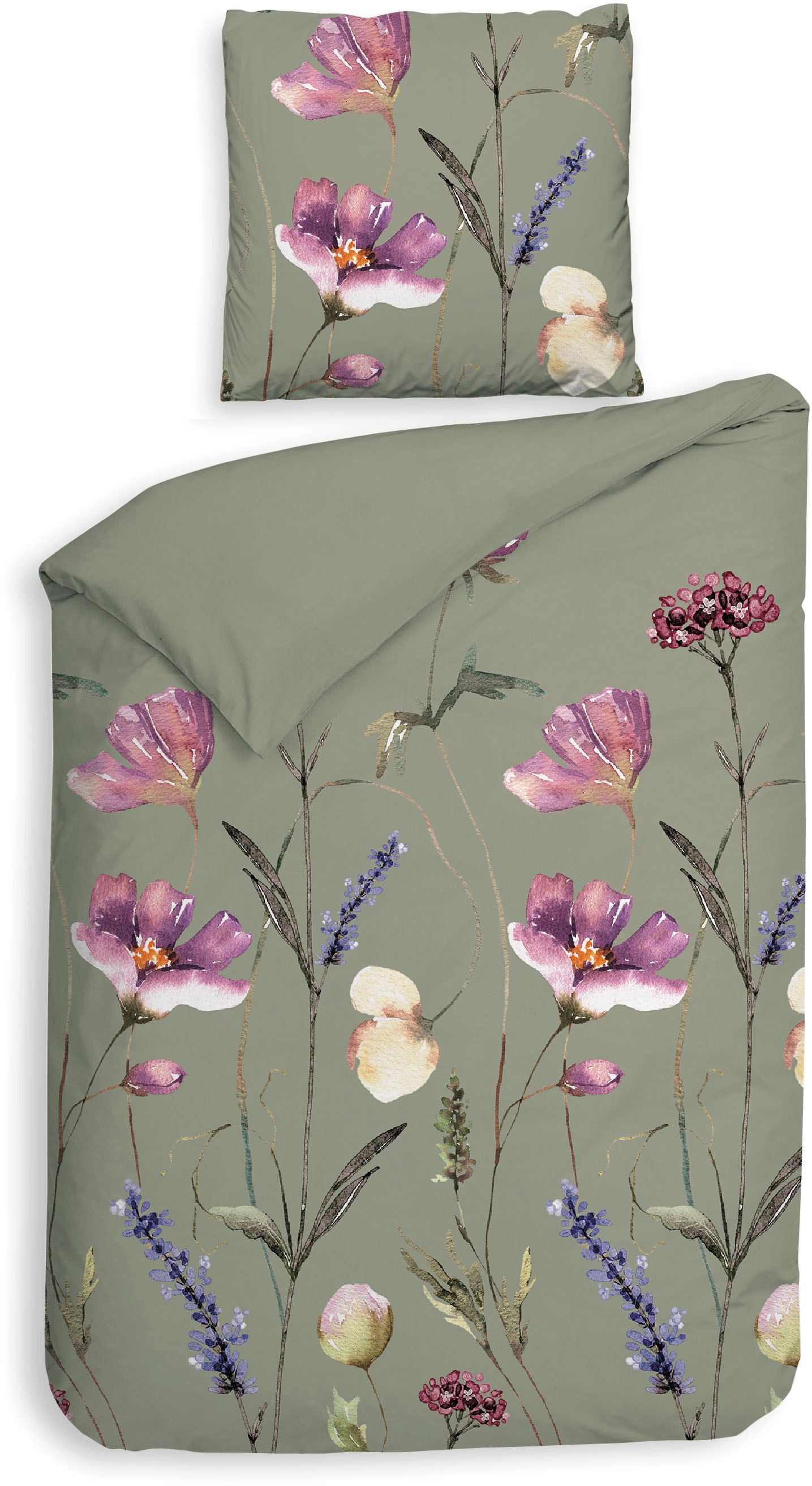 Heckett & Lane Bettwäsche »Vico« 2 Stk. tlg. Blumen Design, 100% Baumwolle günstig online kaufen