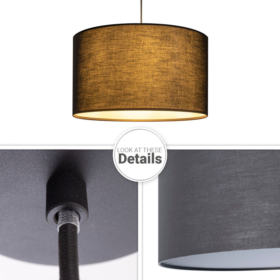 Paco Home Pendelleuchte »HUGO UNI COLOR«, 1 flammig, Leuchtmittel E27 | ohne Leuchtmittel, Deckenlampe LED Wohnzimmer Und Schlafzimmer, Unifarben, Deko E27