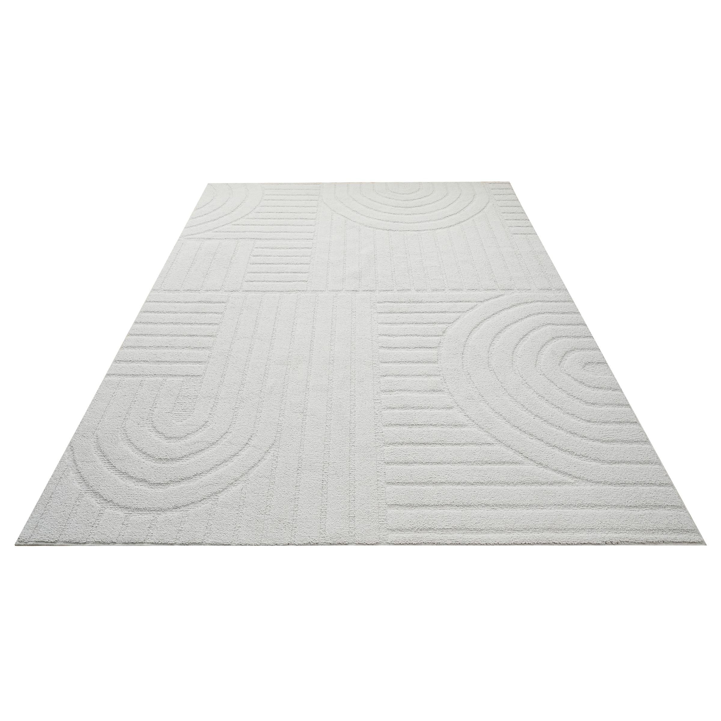 OTTO home Teppich »Neele, Boho-Design, Hoch-Tief, waschbar« rechteckig 12 mm Höhe 3D Optik, Skandinavisch, Designteppich, Wohnzimmer, Schlafzimmer