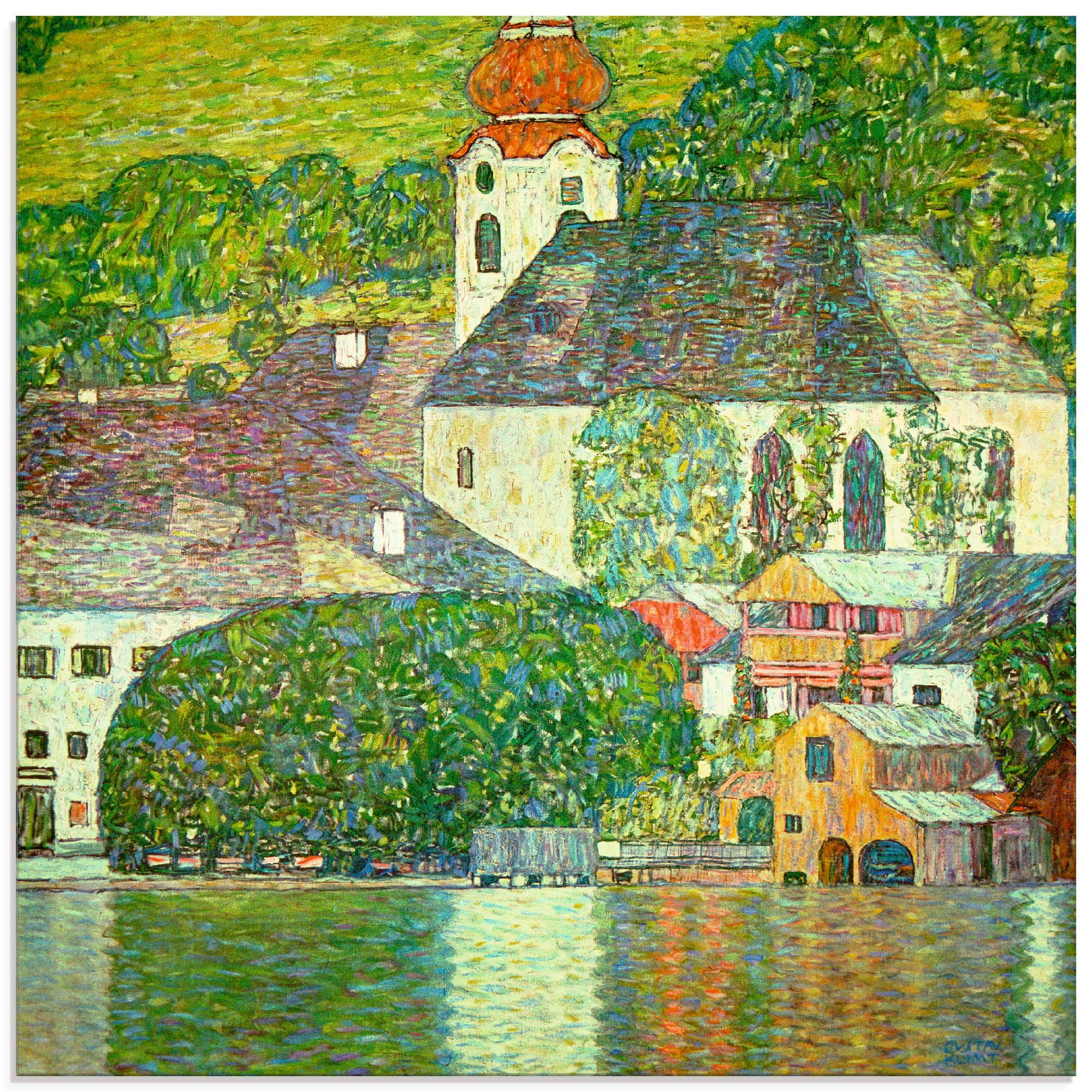 Artland Glasbild »Kirche in Unterach am Attersee. (D.198)«, Gebäude, (1 St. günstig online kaufen