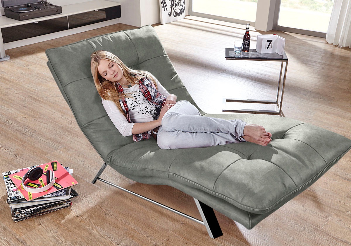 W.SCHILLIG Relaxliege »daily dreams«, in Waffelkissen-Optik, wahlweise mit Motor, Kufengestell, in 2 Breiten