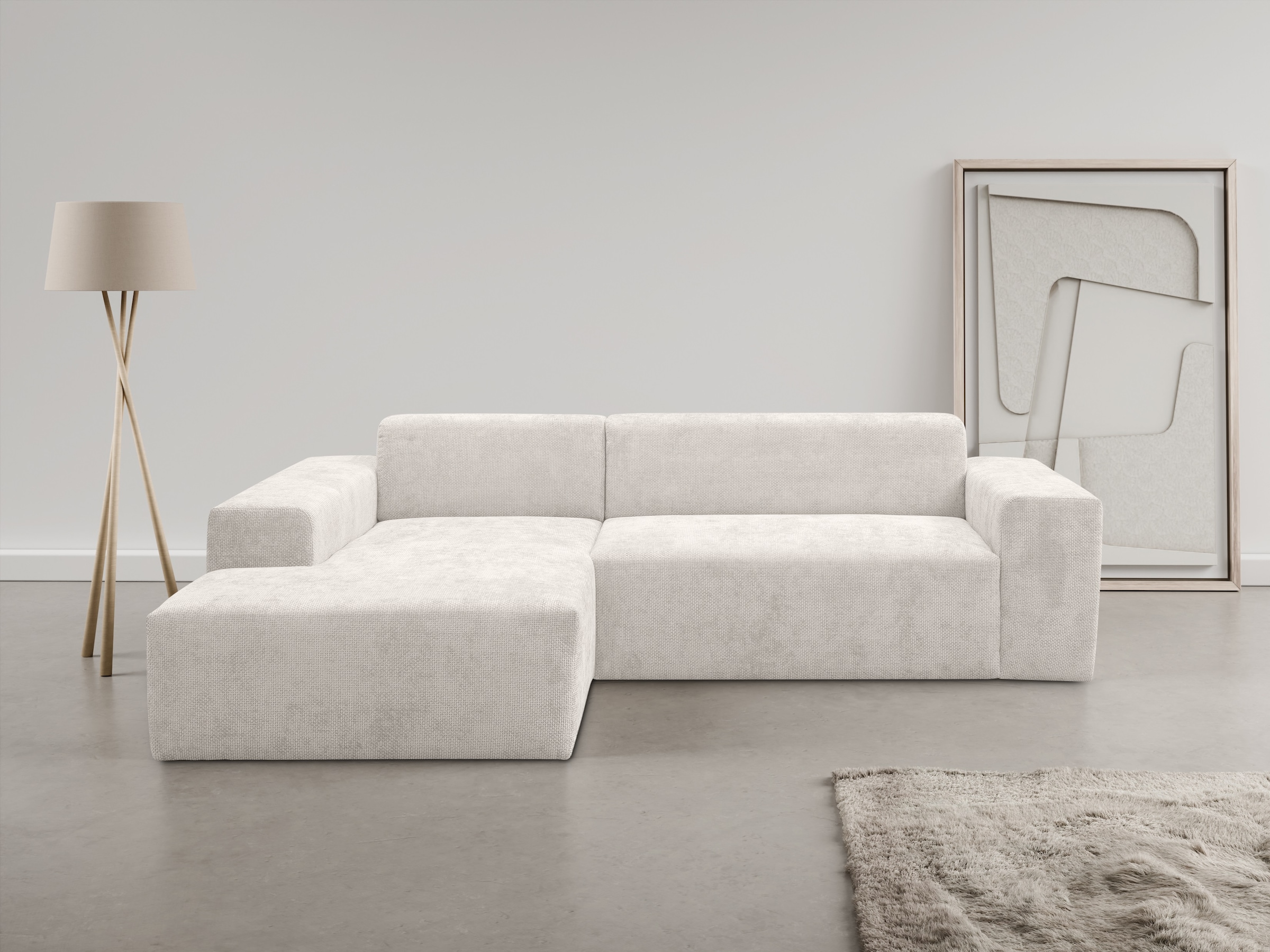 WERK2 Ecksofa »Zeus-L modern & zeitlos, Breite 253 cm, bequemes Sofa« Curvy günstig online kaufen