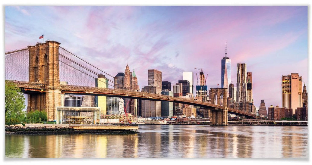 Wall-Art Poster »Manhattan Skyline Brooklyn Bridge«, New York, (1 St.), Pos günstig online kaufen