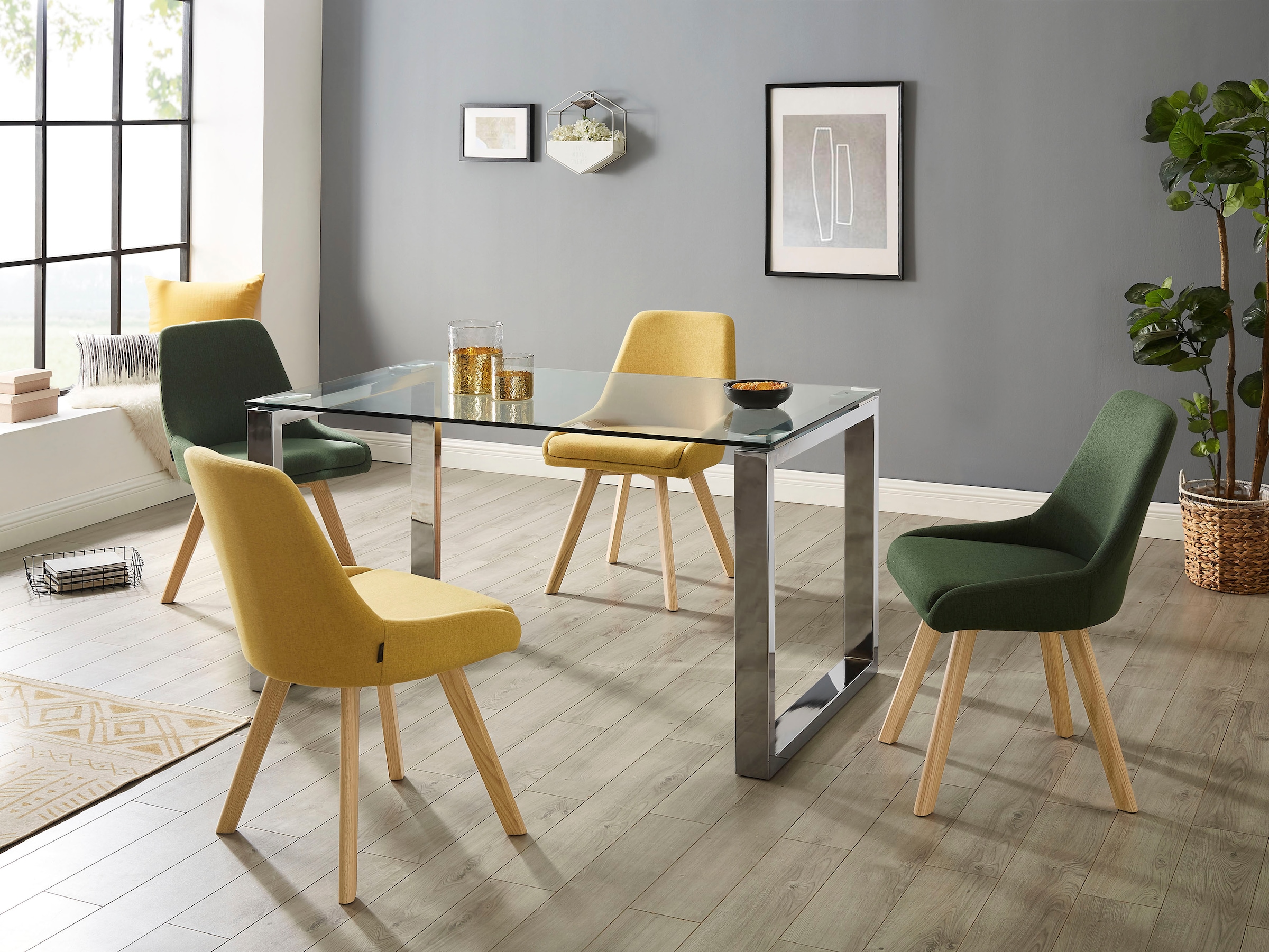INOSIGN Esszimmerstuhl »Dilla, TOPSELLER!«, (Set), 2 St., Webstoff, im 1er und 2er Set, Webstoff Bezug, Sitzhöhe 48 cm, Küchenstuhl