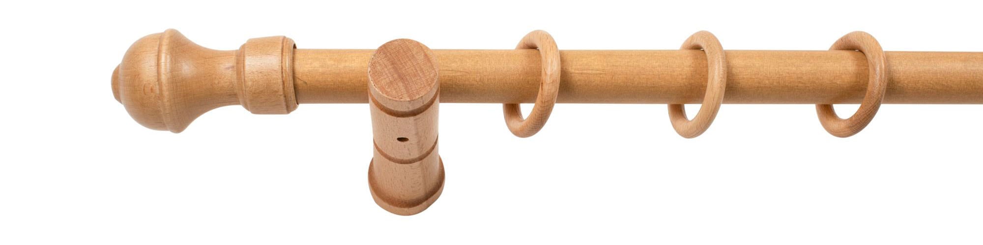 SN DECO GROUP Gardinenstange »Ares«, 1 läufig-läufig, Fixmaß, 28 mm, Holz, verschiedene Längen und Farben, Komplettset