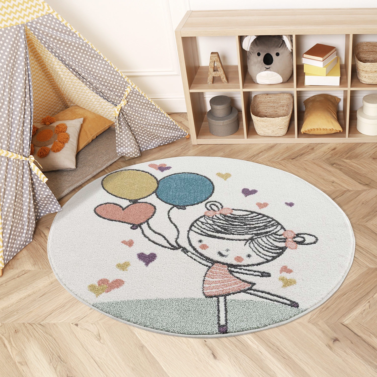 Carpet City Kinderteppich »Anime9393«, rund, 11 mm Höhe, Spielteppich, Mädc günstig online kaufen