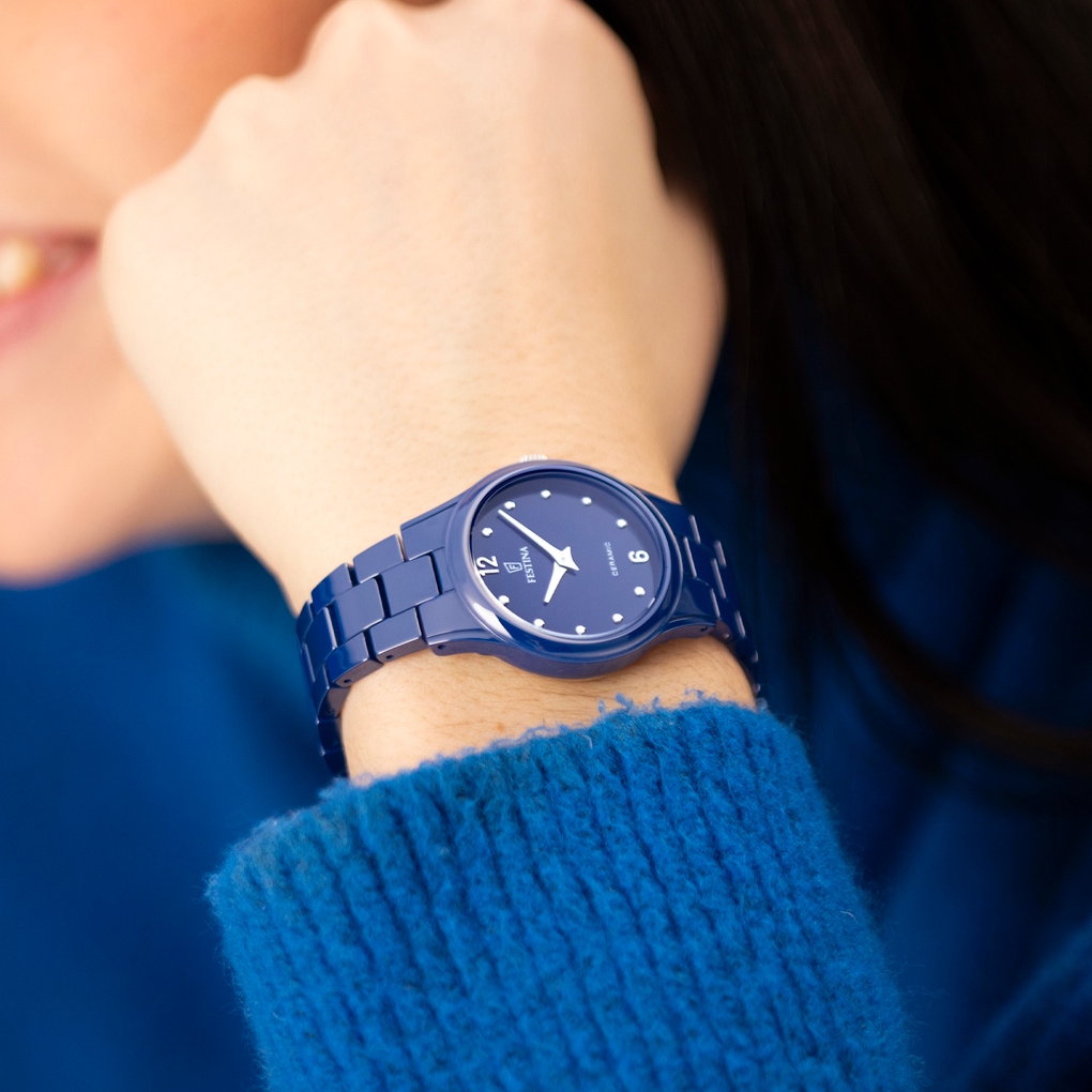 Festina Keramikuhr »Ceramic« Quarzuhr, Armbanduhr, Damenuhr, Keramik, analog