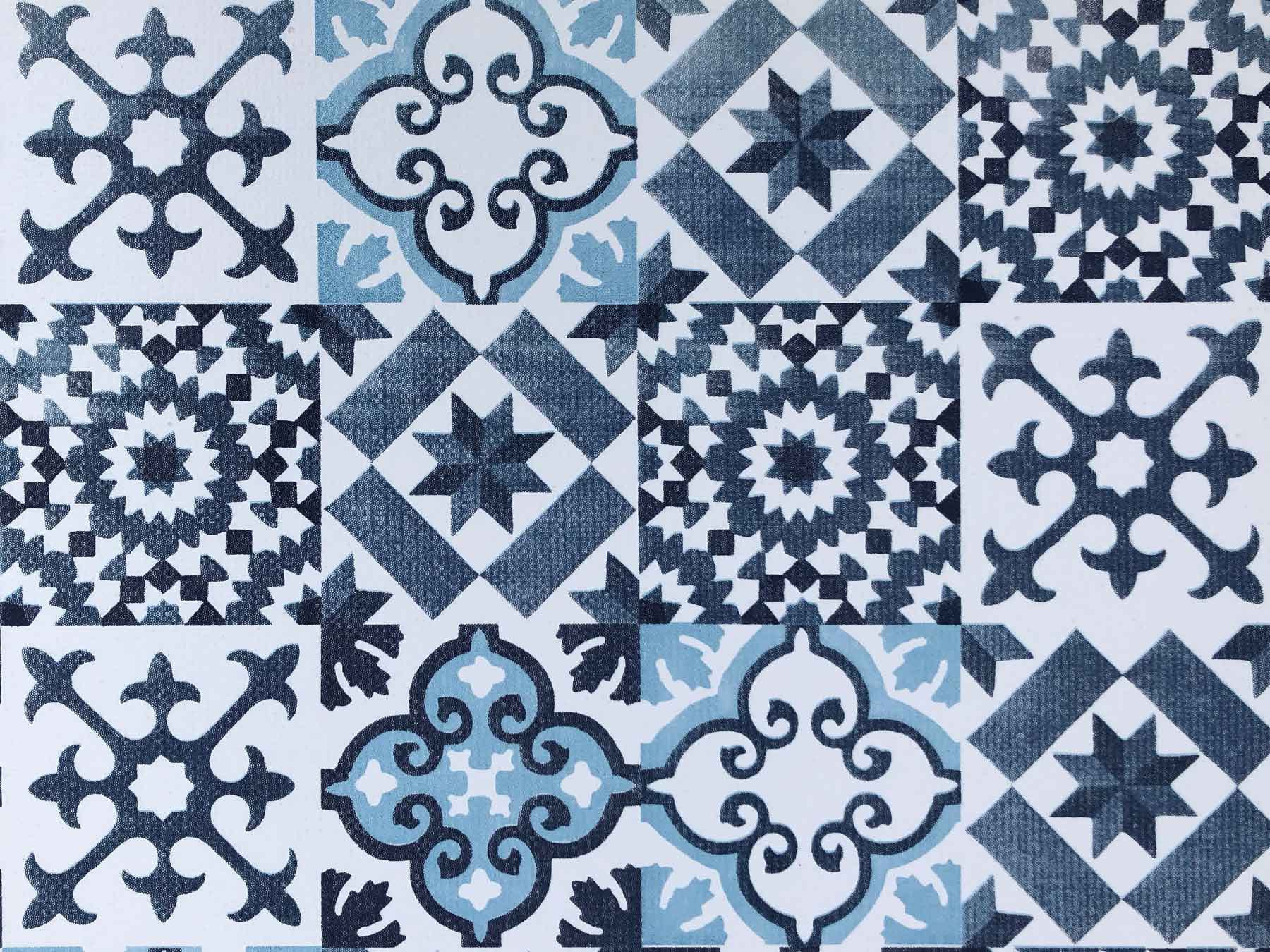 Friedola Küchenläufer »VINTAGE, Made in Germany«, rechteckig, 3 mm Höhe, Läufermatte aus Vinyl, Fliesen Design, Ornamente, abwischbar, Küche