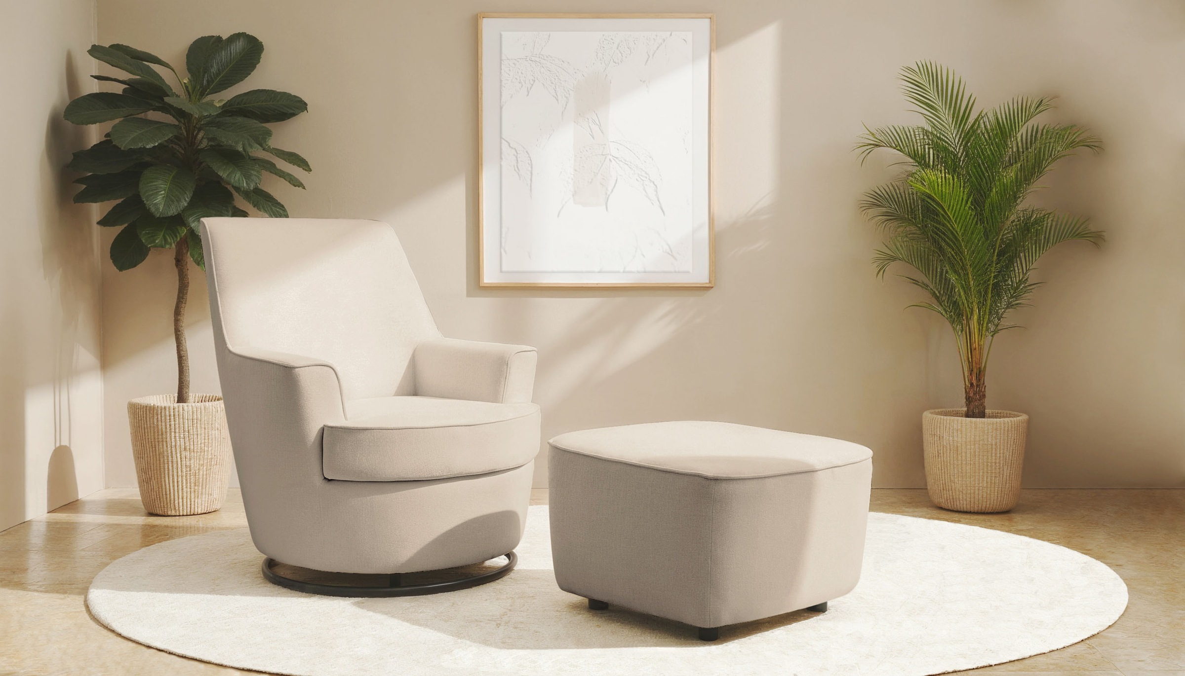 Home affaire Drehsessel »HETTY, Drehsessel mit Wippfunktion und Hocker; Les günstig online kaufen