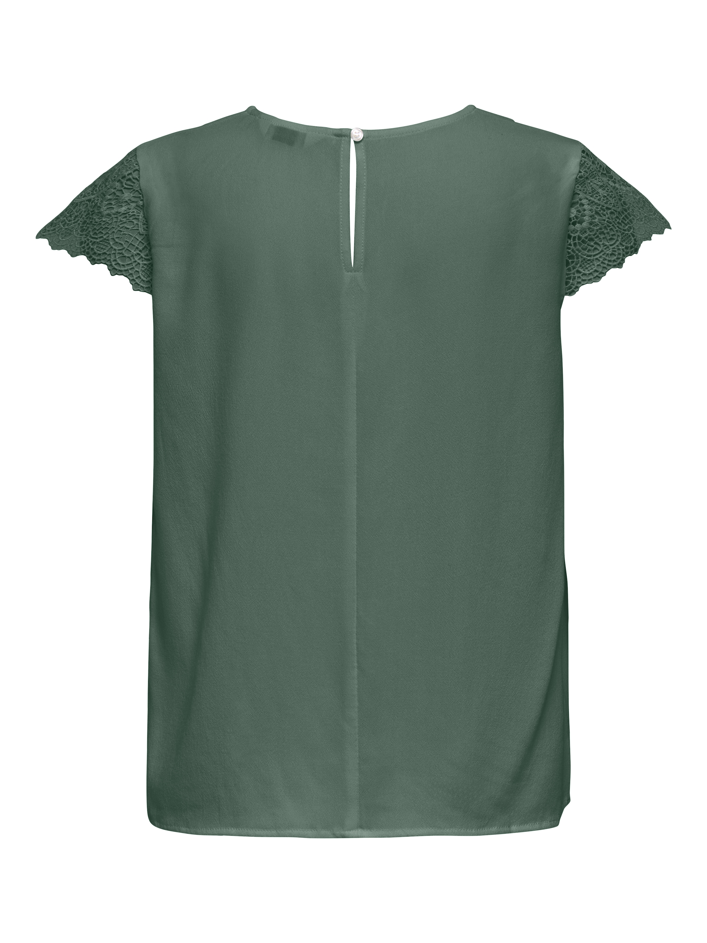 ONLY Kurzarmbluse »ONLELVA-VIA S/S DETAIL TOP WVN CS FR« Viskose, Spitze