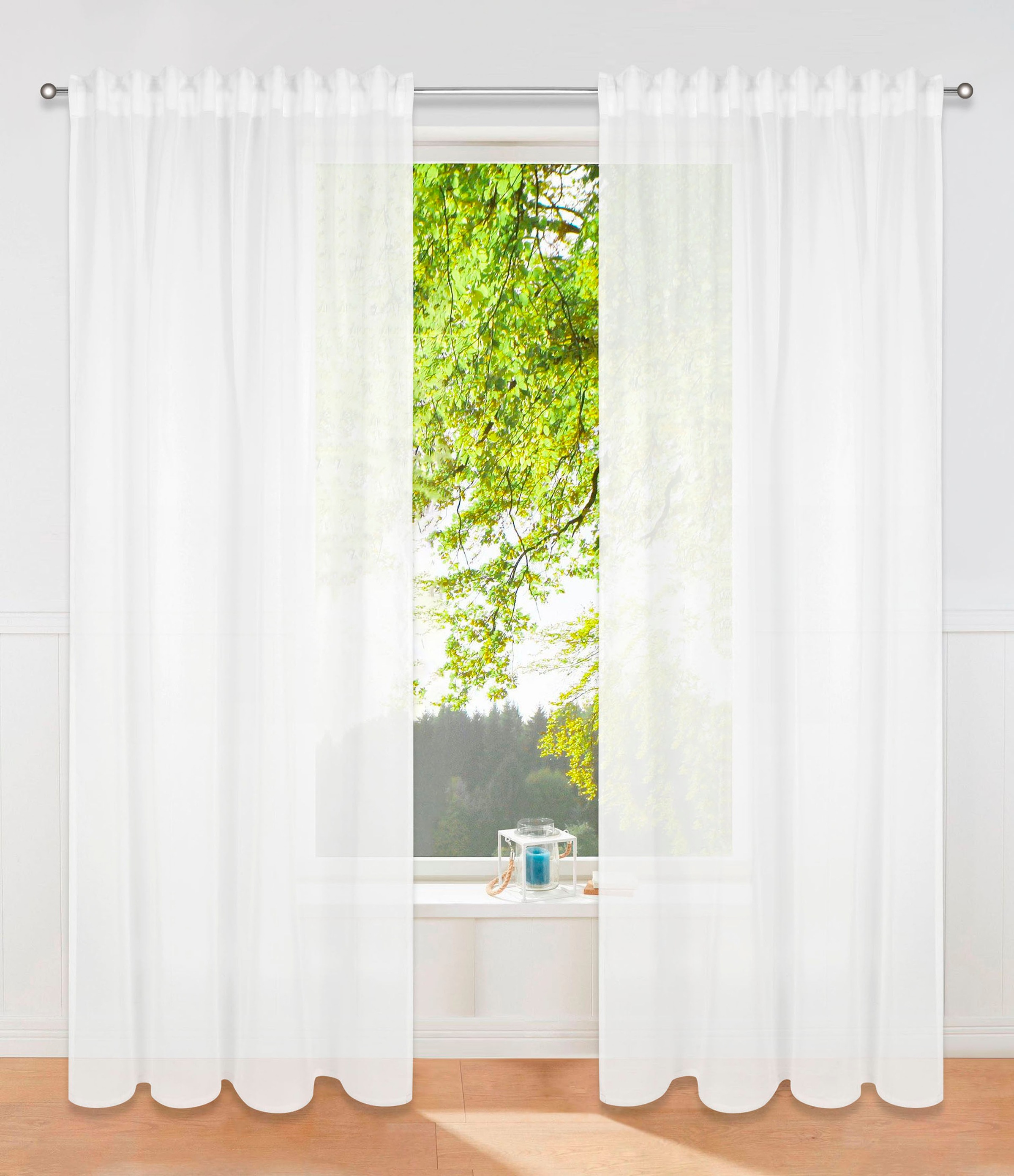 my home Gardine »Dolly« Multifunktionsband 1 Stk. tlg. transparent, glatt, günstig online kaufen