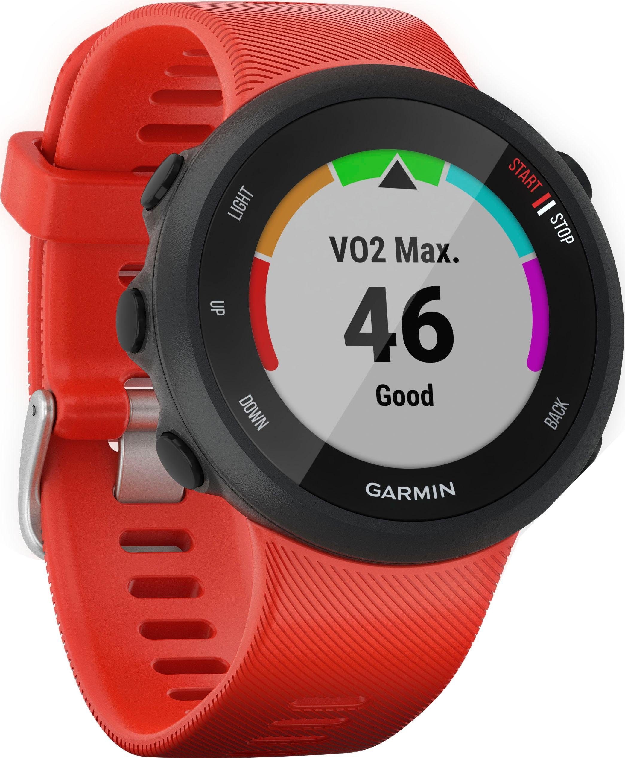 Garmin Smartwatch »Forerunner 45, Silikon-Armband 20mm«, (GPS-Laufuhr)