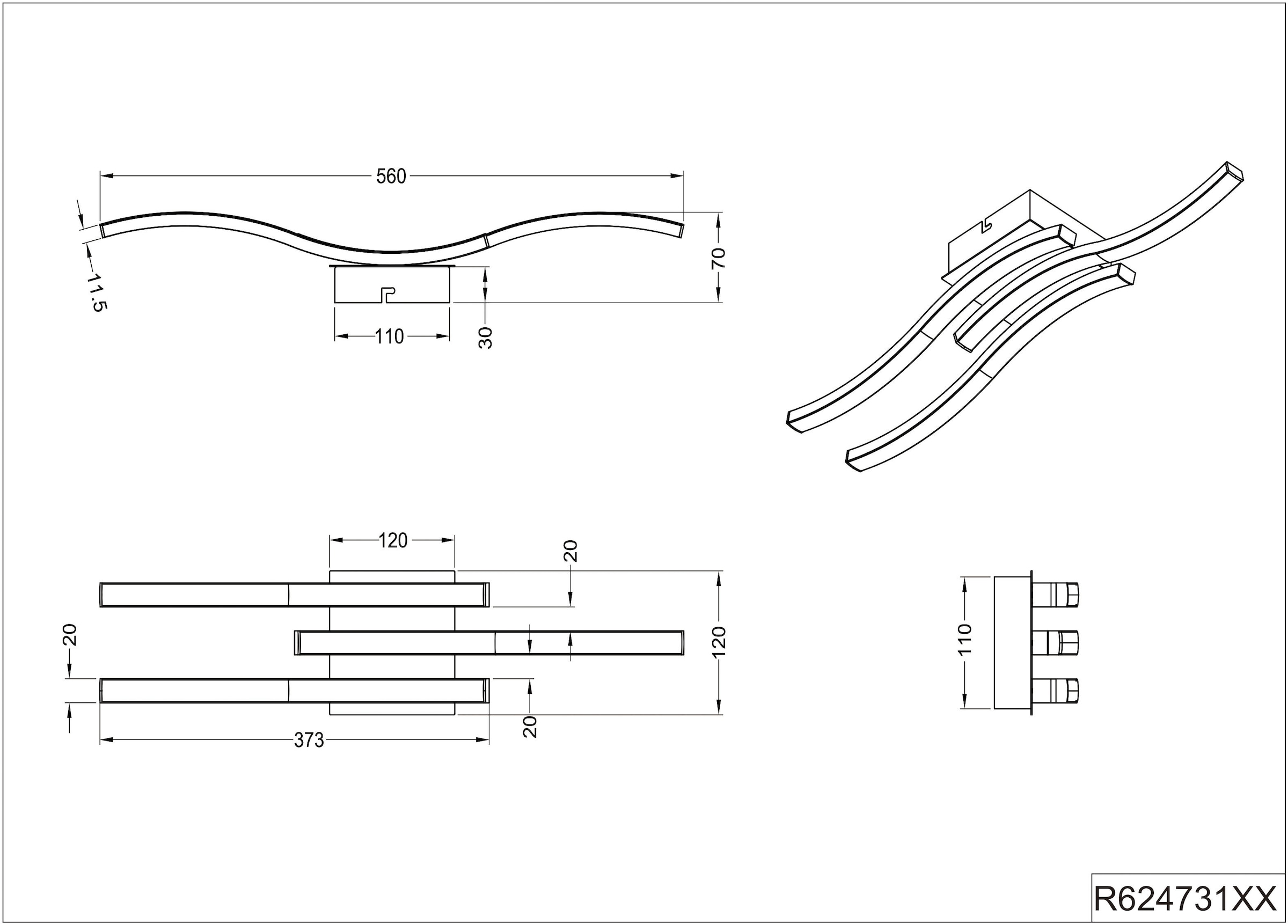 TRIO Leuchten LED Stehlampe »Rondo«, 5 flammig-flammig, Stehleuchte mit Fussschalter integrierter Dimmer Höhe 115cm warmweiß