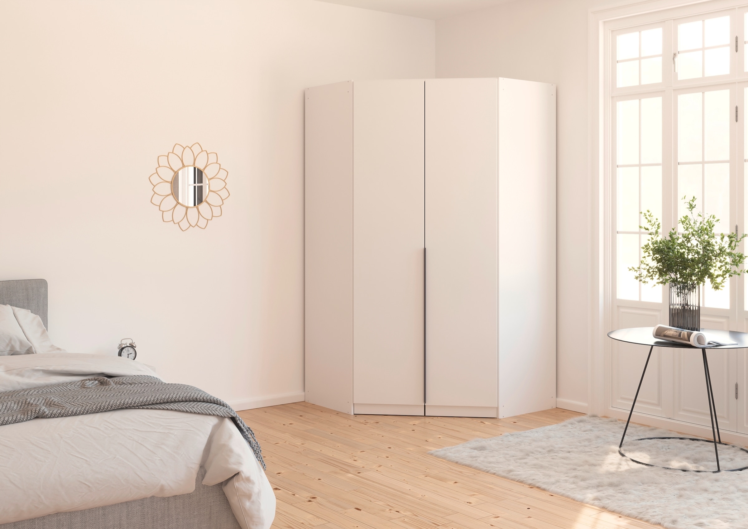 rauch Eckkleiderschrank »Kleiderschrank Schrank Ankleidezimmer Schlafzimmer Garderobe AGORDO«, (in zwei Griff-Farben), voll ausgestattet mit viel Stauraum MADE IN GERMANY
