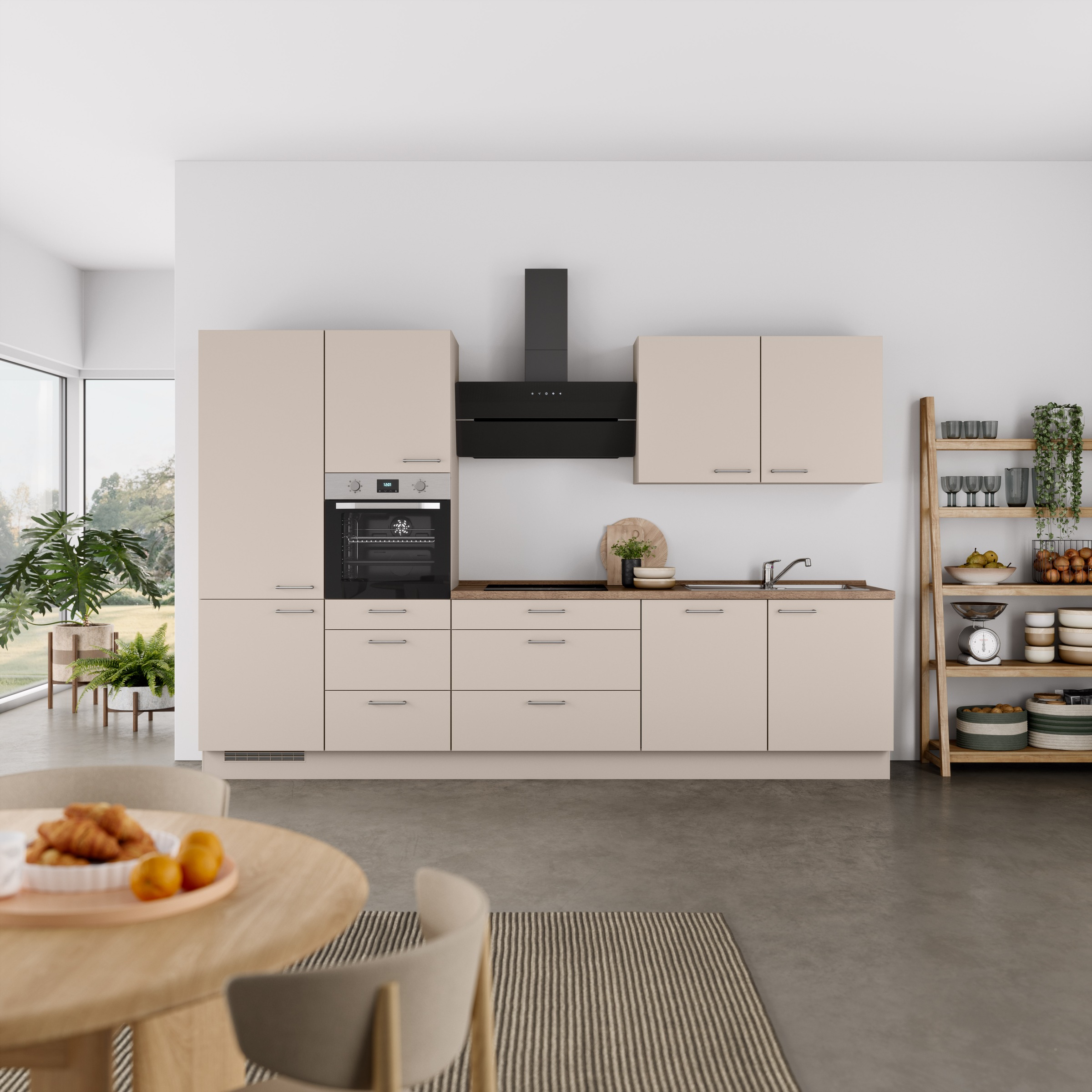 nobilia® Küchenzeile »"Laser II"«, vormontiert, Ausrichtung wählbar, Breite 330 cm, wahlw. mit E-Geräten