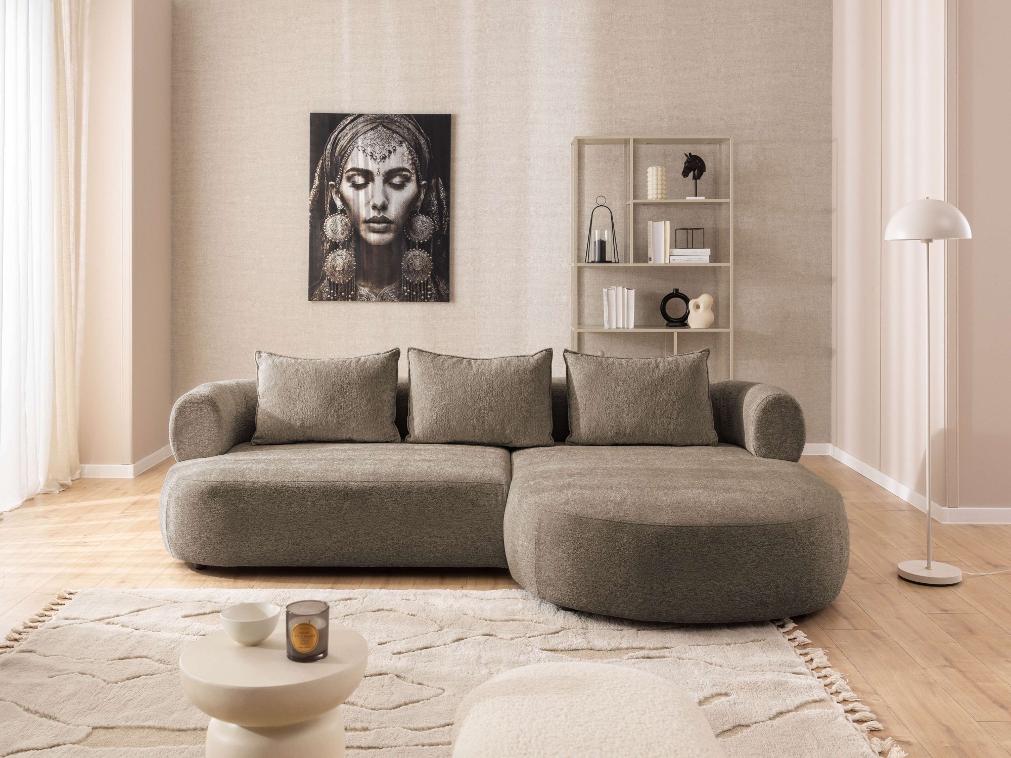 Home affaire Ecksofa »LUSSAC L-Form Design-Sofa mit Zierkissen, Maße B/T/H: 257/159/78 cm«, hoher Sitzkomfort und modernes Design, Sofa ohne Bettfunktion