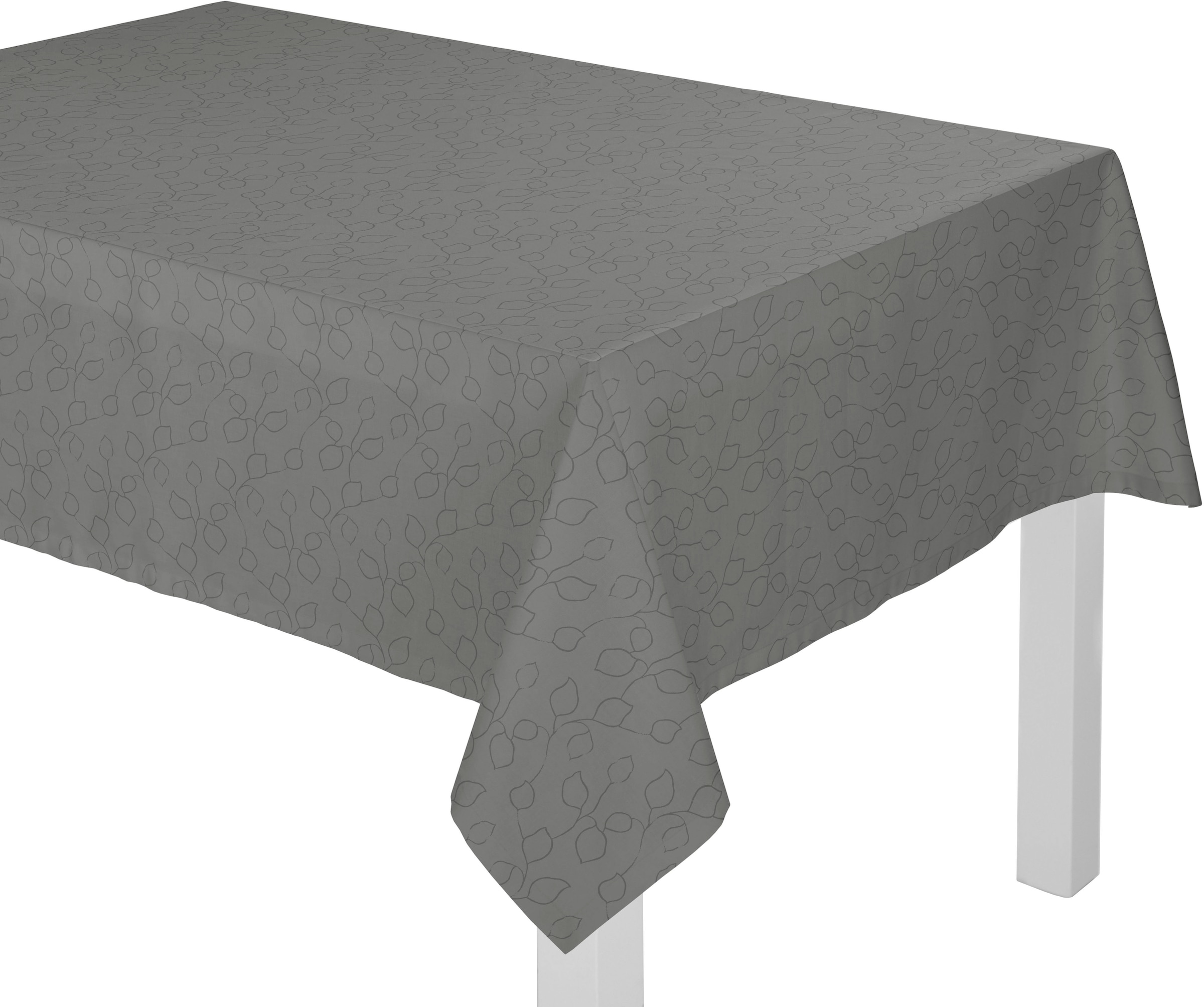 WIRTH Tischdecke »Westport« Made in Germany, Jacquard Dekostoff, Blatt-Design, Pflegeleicht dunkelgrau Obermaterial: 100% Polyester B/L: 85 cm x 85 cm